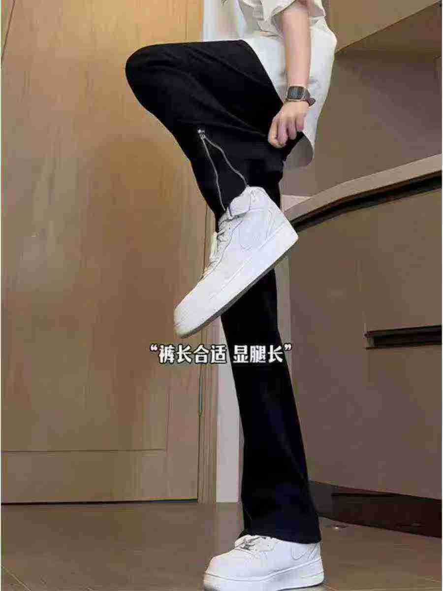 American High Street Spring Autumn Black Straight Slim Fit Side Zipper Jeans About 775 Pcs - Image 5
