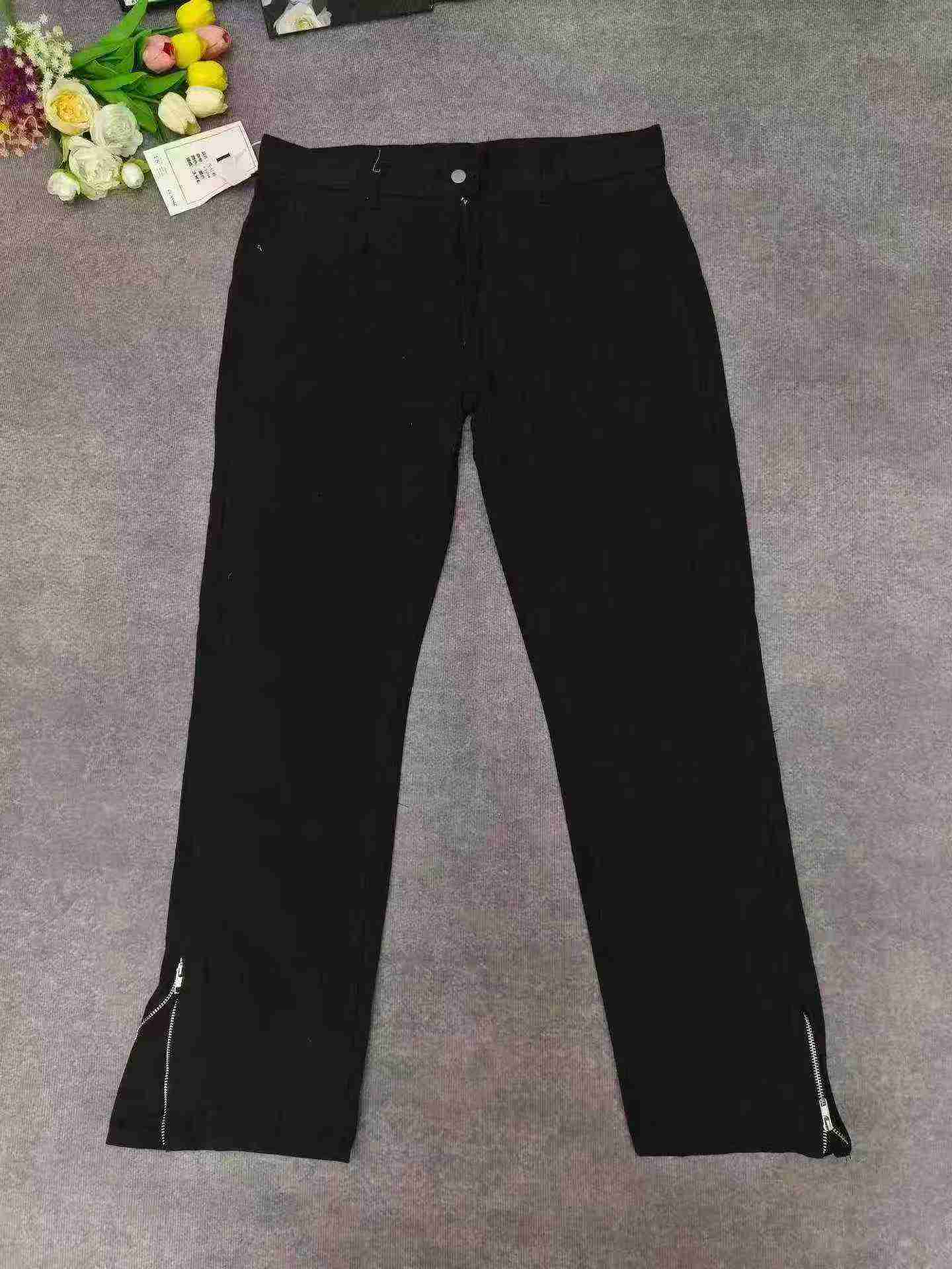 American High Street Spring Autumn Black Straight Slim Fit Side Zipper Jeans About 775 Pcs - Image 6