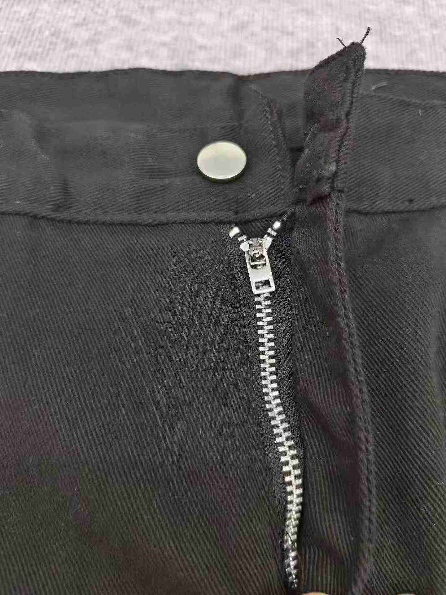 American High Street Spring Autumn Black Straight Slim Fit Side Zipper Jeans About 775 Pcs - Image 9