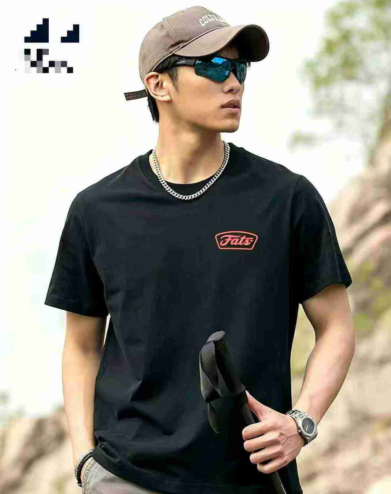 240g Heavyweight Pure Cotton Men's Trendy Short Sleeve T-Shirts, 3 Styles Total 680 Pieces - Image 3