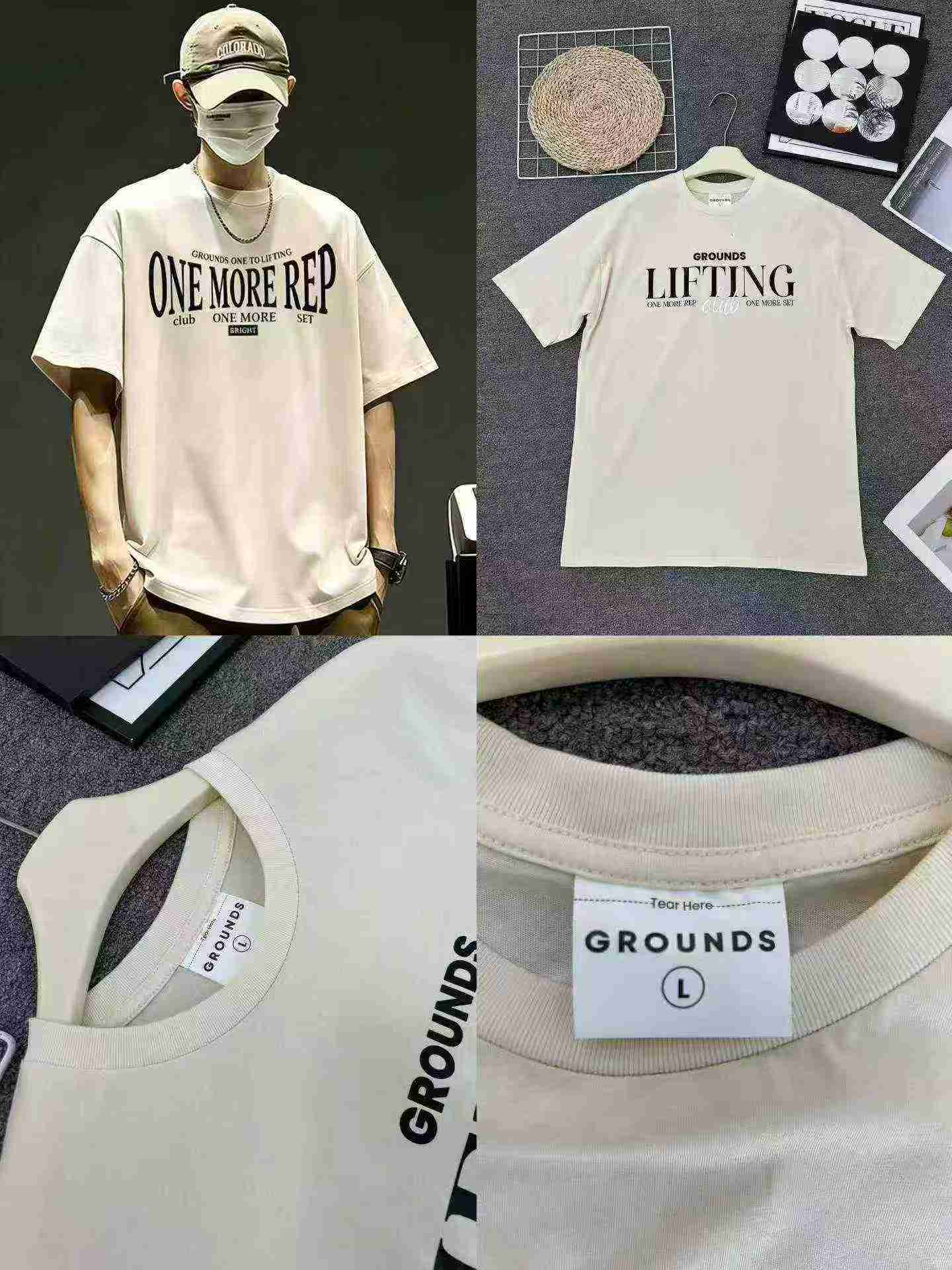 240g Heavyweight Pure Cotton Men's Trendy Short Sleeve T-Shirts, 3 Styles Total 680 Pieces - Image 8