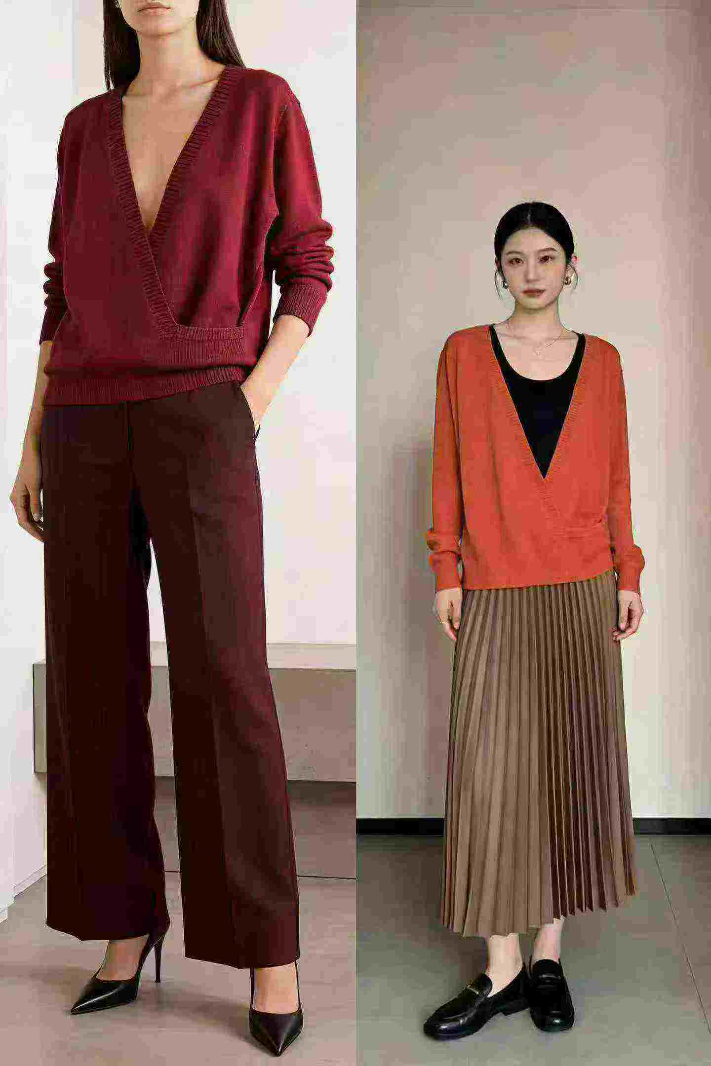 Plus Size Women's Knit V-neck Cardigan, 237 Pieces, Multiple Colors, S-4XL - Image 4