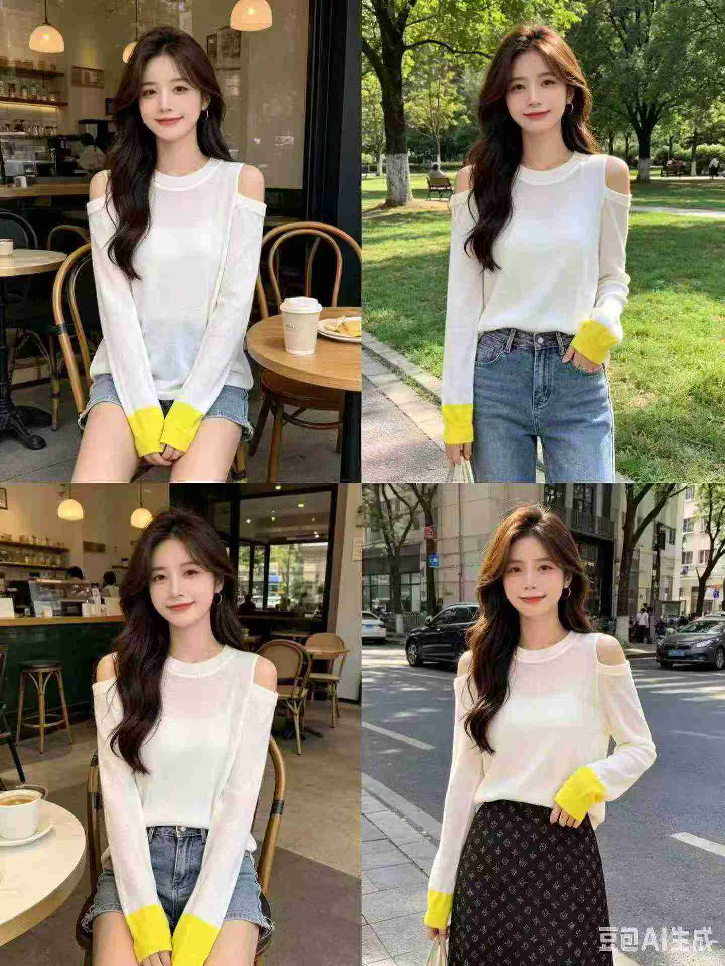 Off-shoulder Loose Striped Knit Tops, About 600 Pieces - Image 4