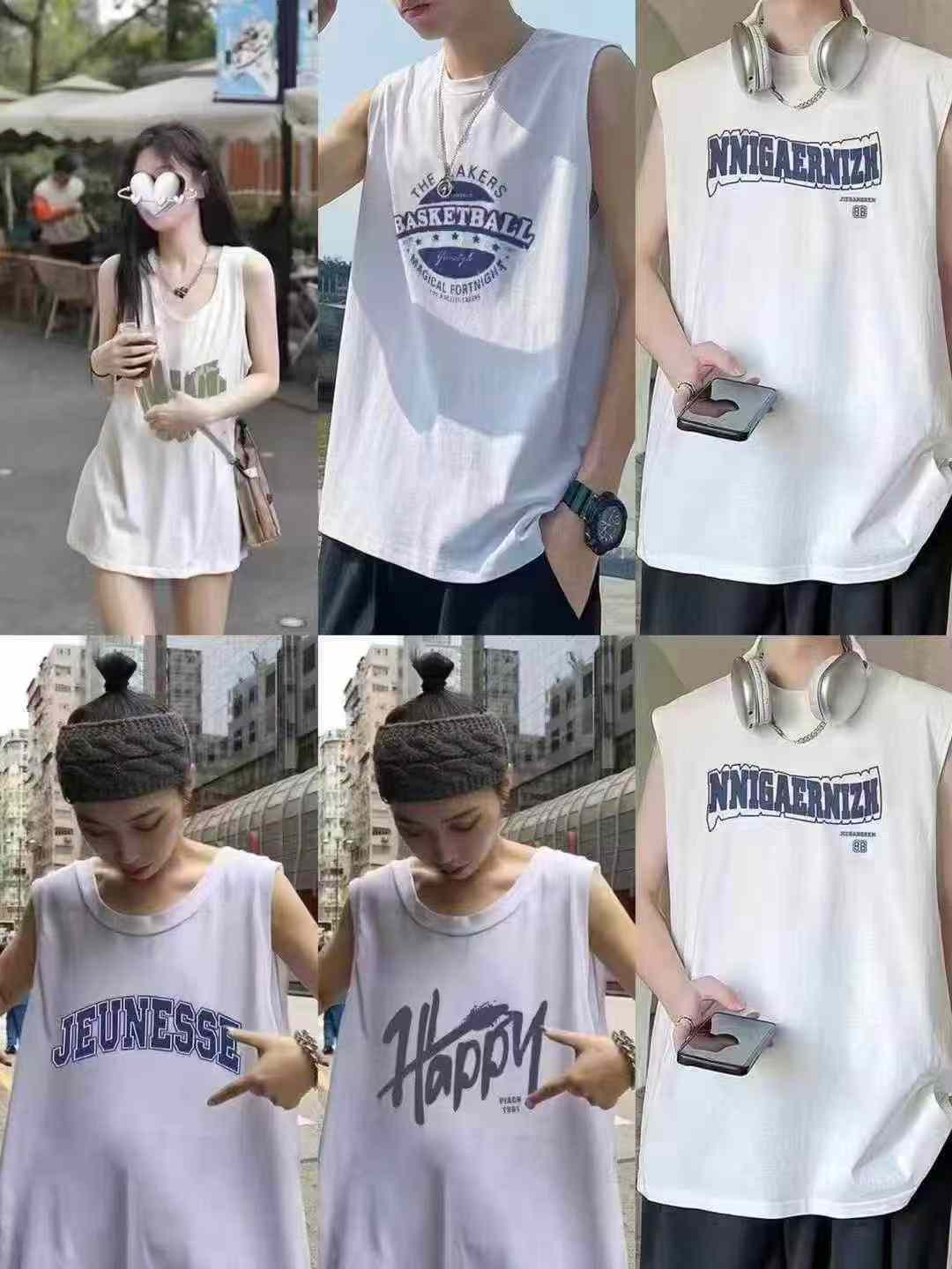 12000 Pieces Unisex Loose Large Size Long Cotton Vest Wholesale Clearance - Image 5