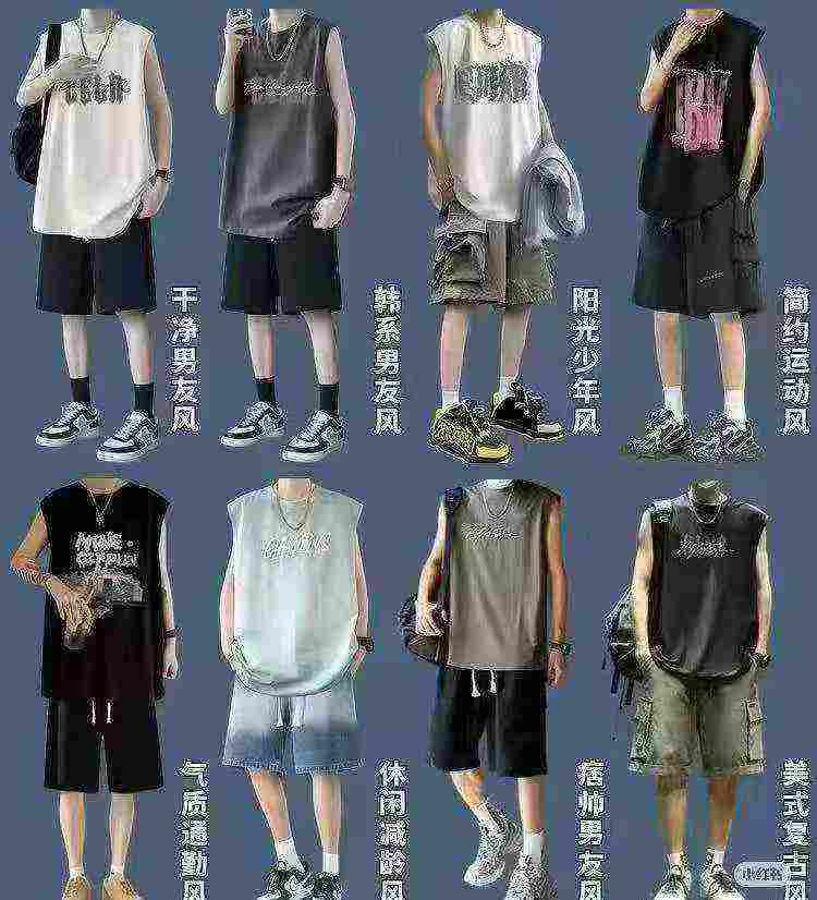 2000 Pcs Pure Cotton Men & Women Plus Size Sleeveless Tank Tops - Image 2