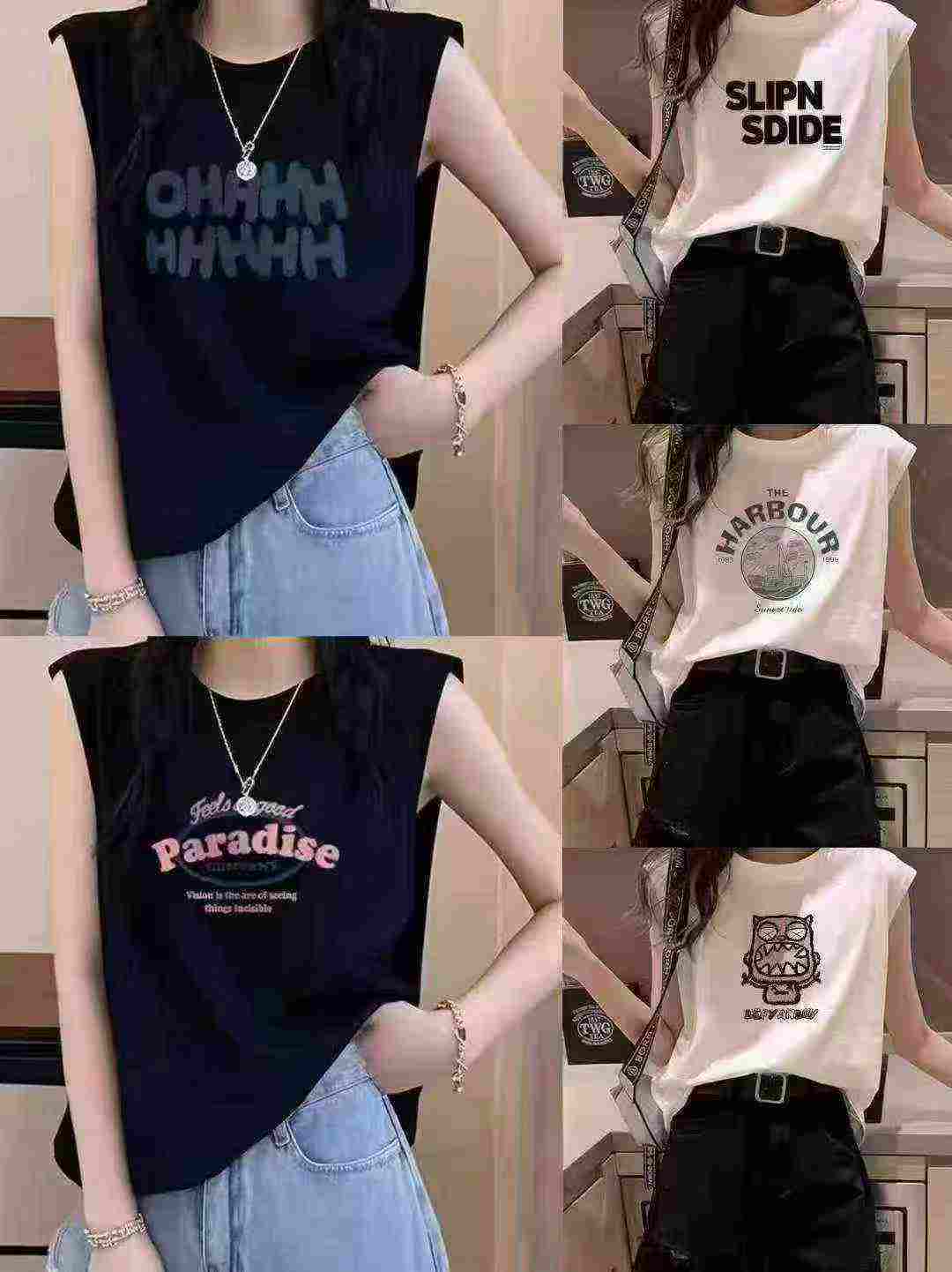 2000 Pcs Pure Cotton Men & Women Plus Size Sleeveless Tank Tops - Image 3