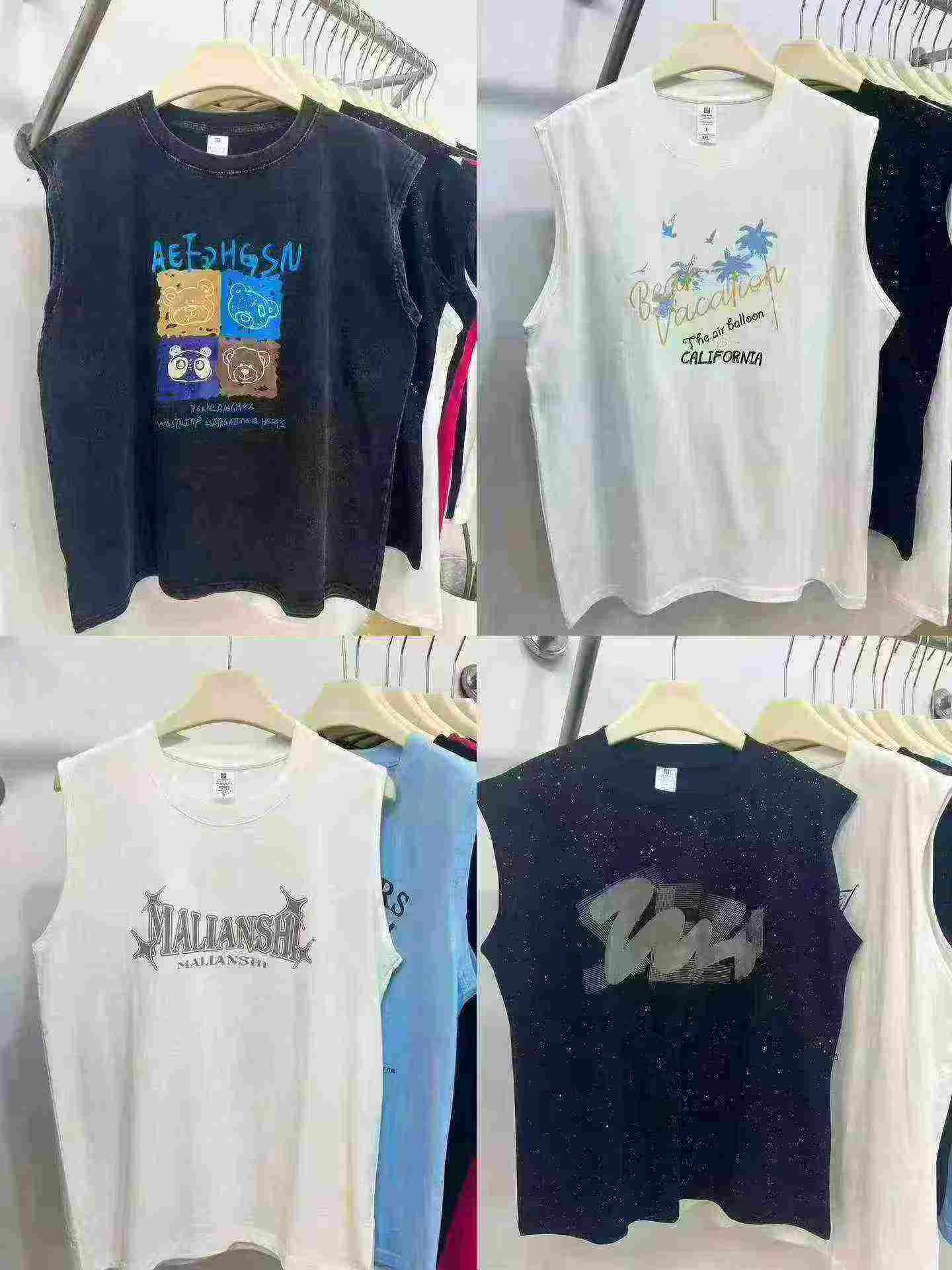 2000 Pcs Pure Cotton Men & Women Plus Size Sleeveless Tank Tops - Image 7