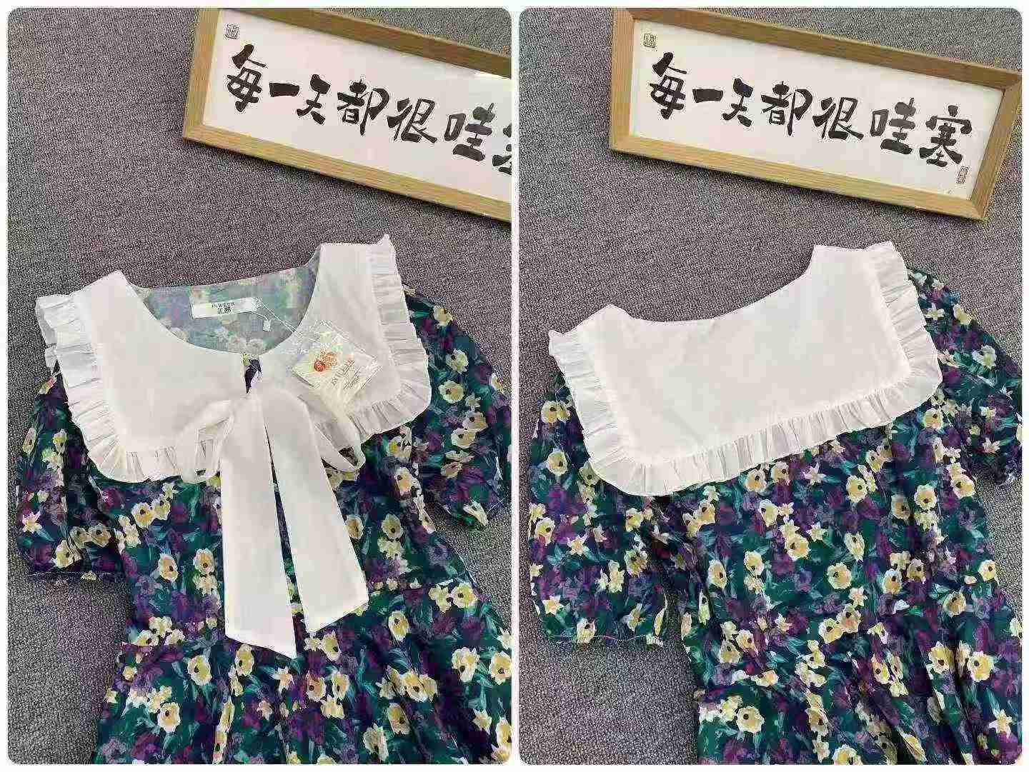 190 Pcs Doll Collar Floral Puff Sleeve Dresses - Image 4