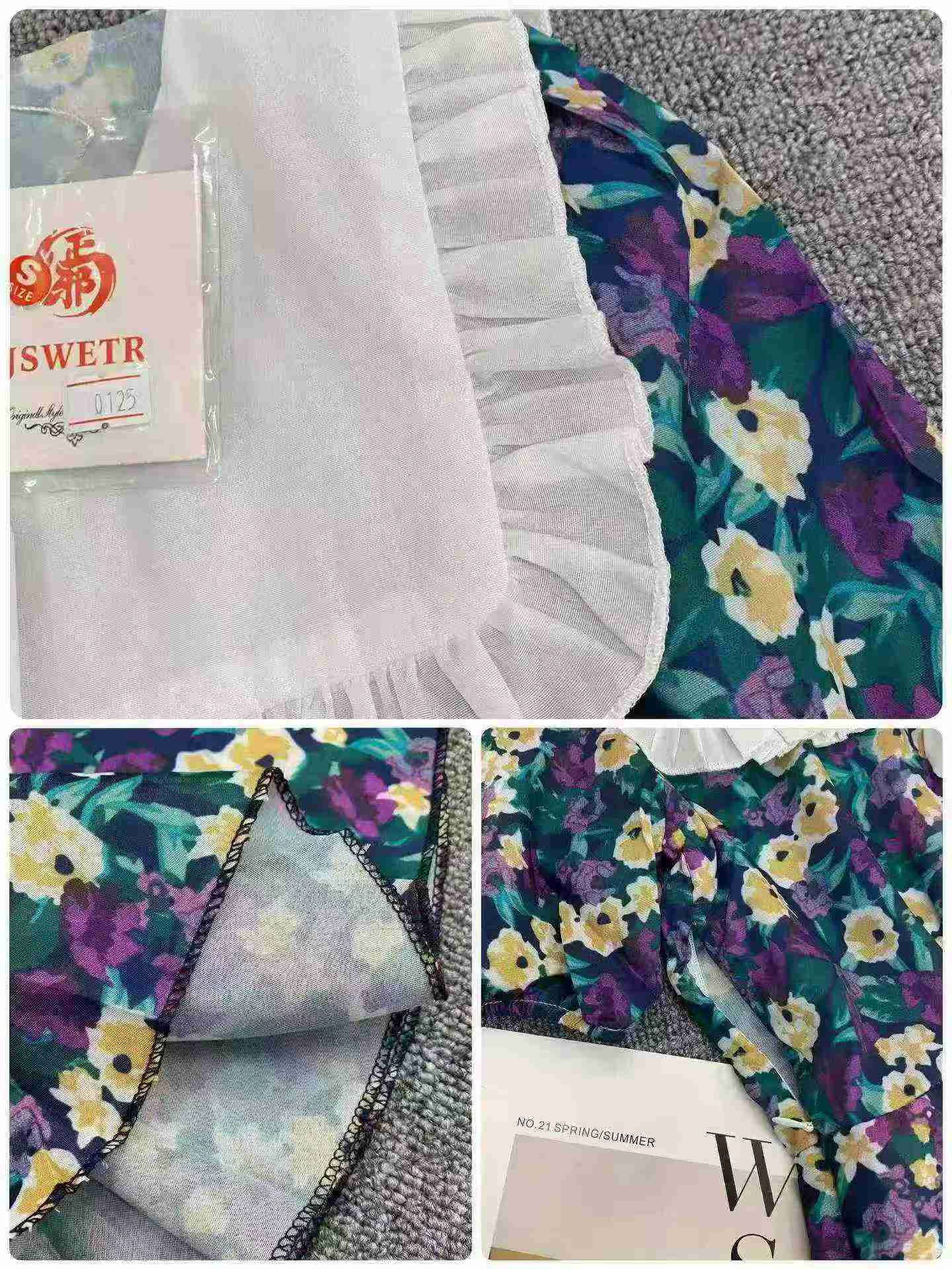 190 Pcs Doll Collar Floral Puff Sleeve Dresses - Image 7