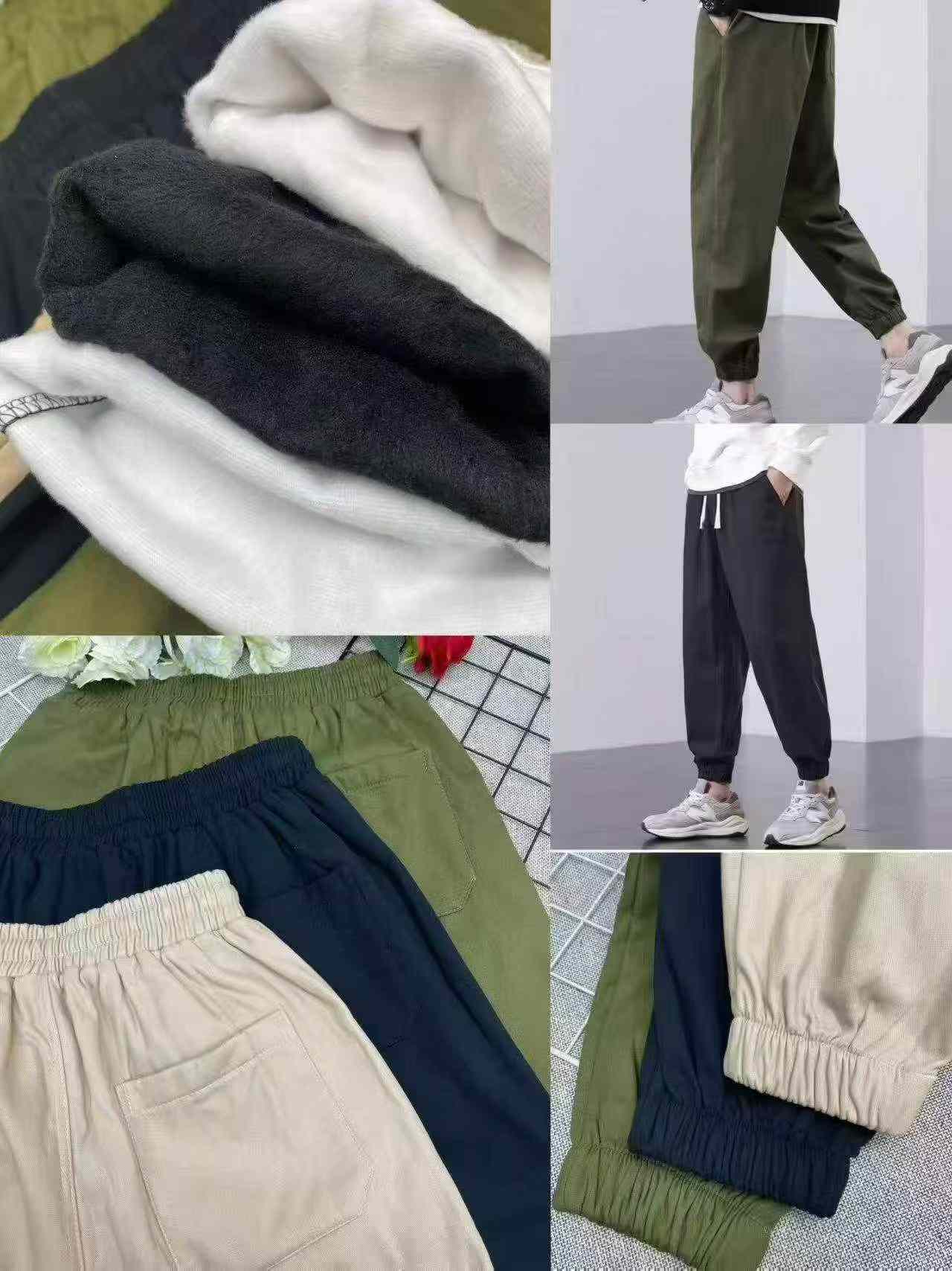 Men's Washed Cotton Fleece Lined Cargo Pants, Total 198 Pieces - Image 4