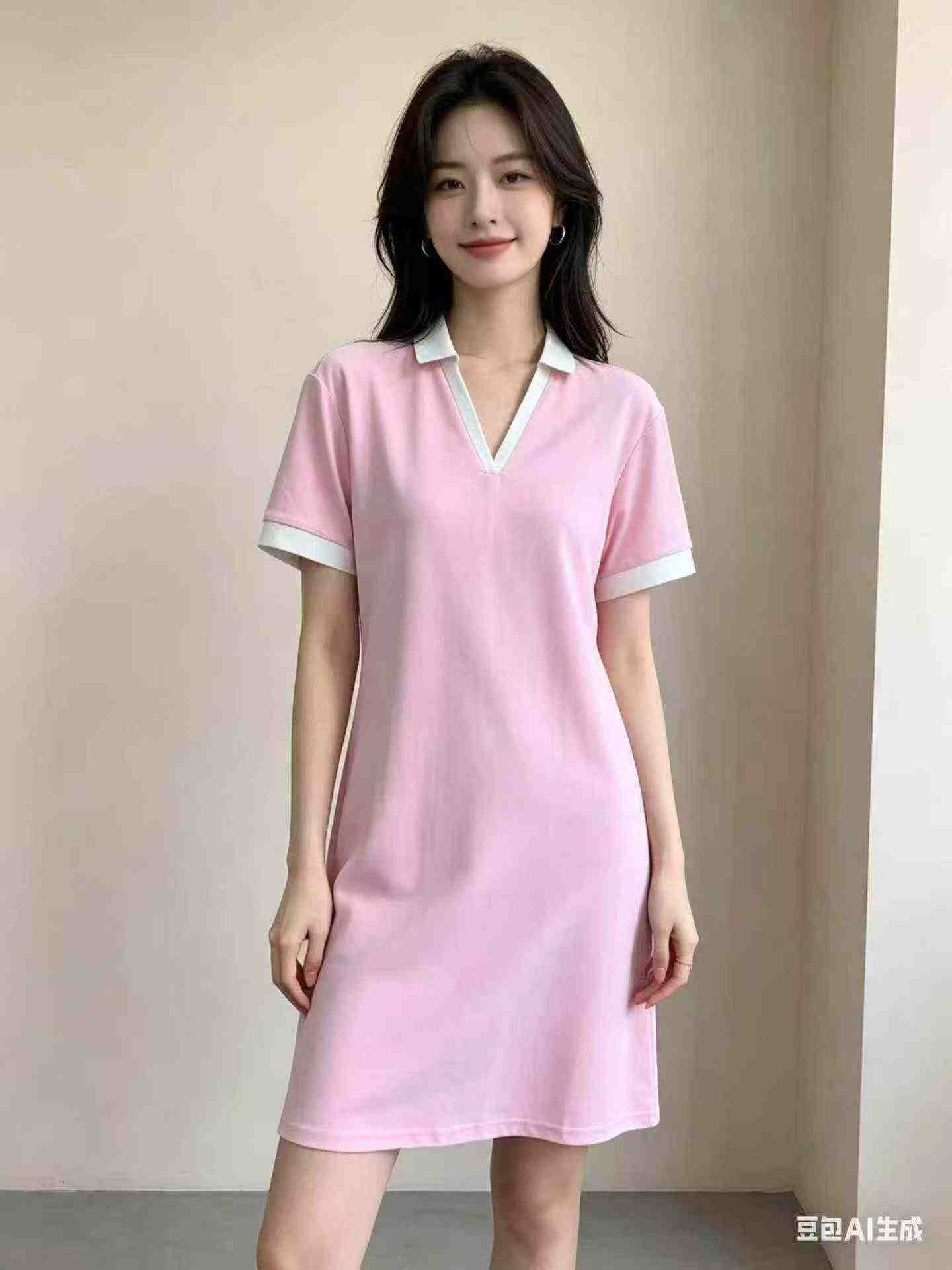 New Oversized Polo Collar Dress, About 2000 Pieces In Stock - Image 2