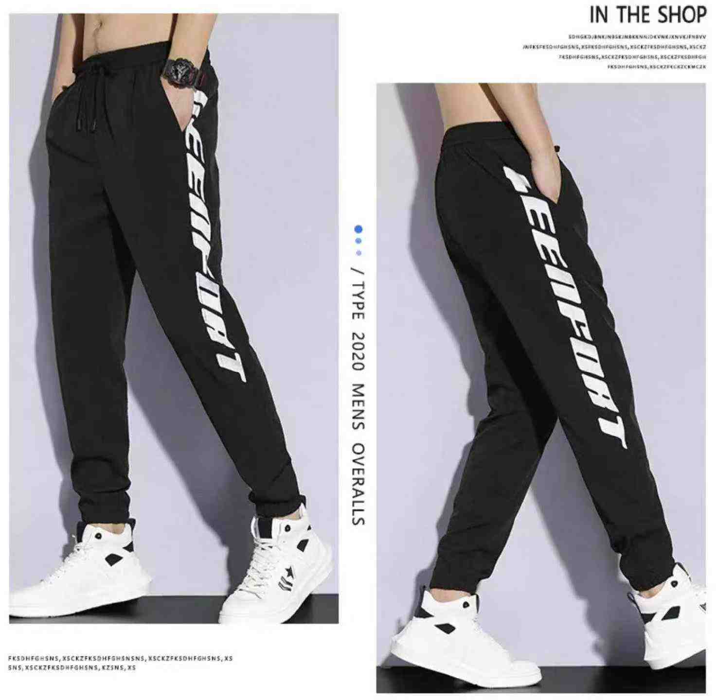 New Spring Summer Men's Korean Style Casual Elastic Waist Cuffed Long Pants 5294 Pieces - Image 5