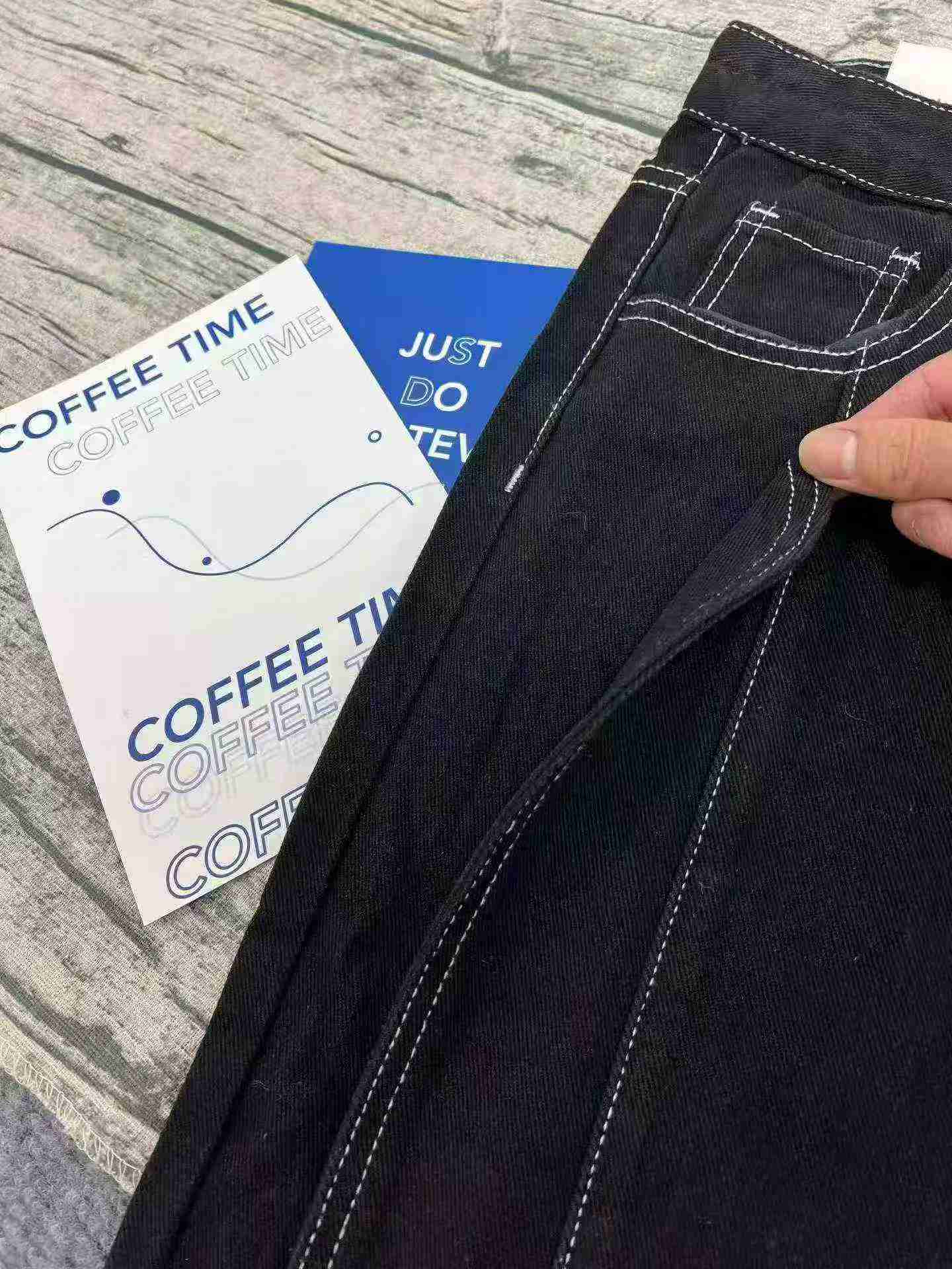 Women's American Style Loose Wide Leg Drape Floor-length Straight Jeans 200PCS Size M-3XL Authentic Independent Packaging - Image 9
