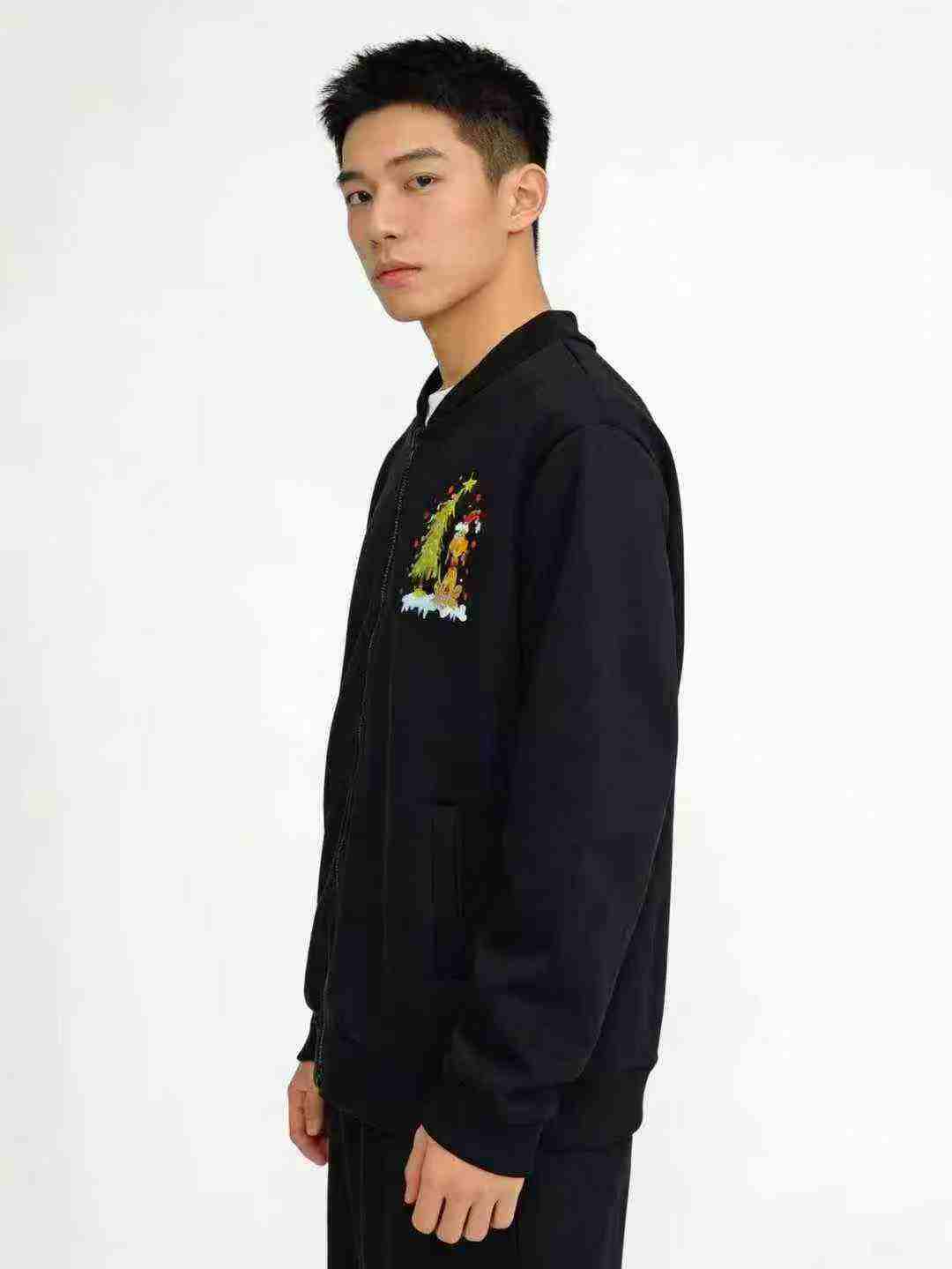 221 Pièces Vestes de baseball unisexe tendance zippées à doublure en molleton, tailles S-2XL - Image 5