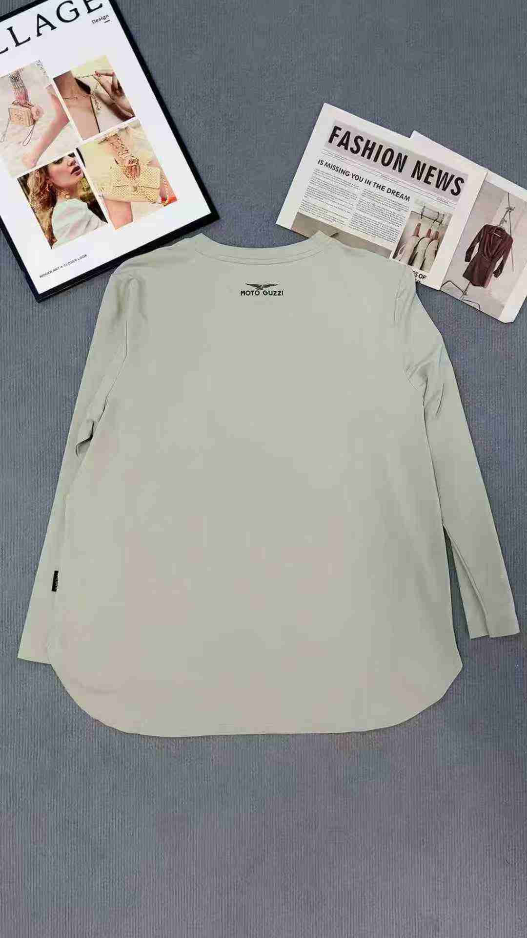 Kaos Lengan Panjang Katun Wanita Merek Trendi, 1054 Potong - Image 8