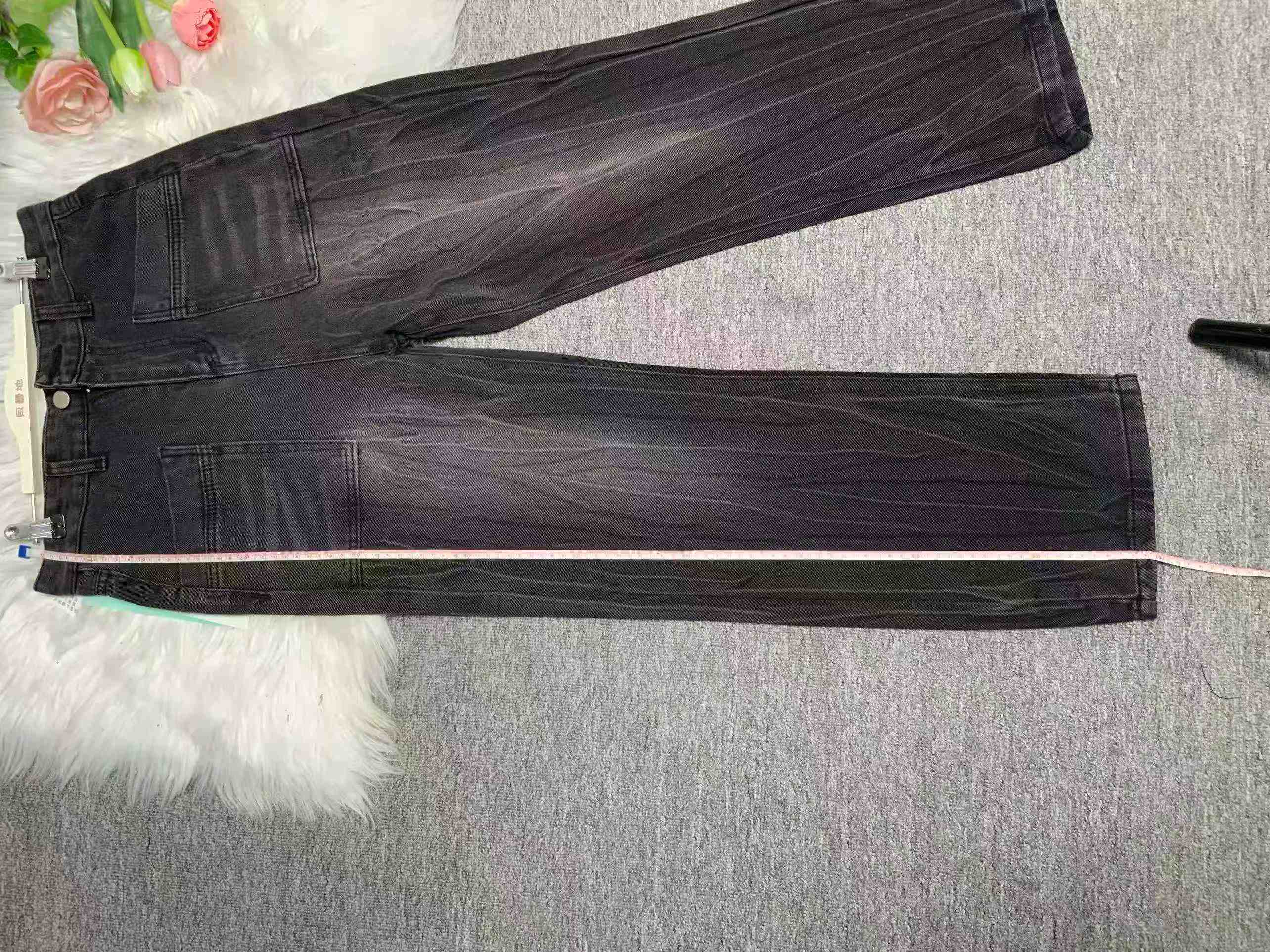 Jeans à jambes larges délavés à dégradé style vintage américain pour hommes, 214 pièces - Image 8