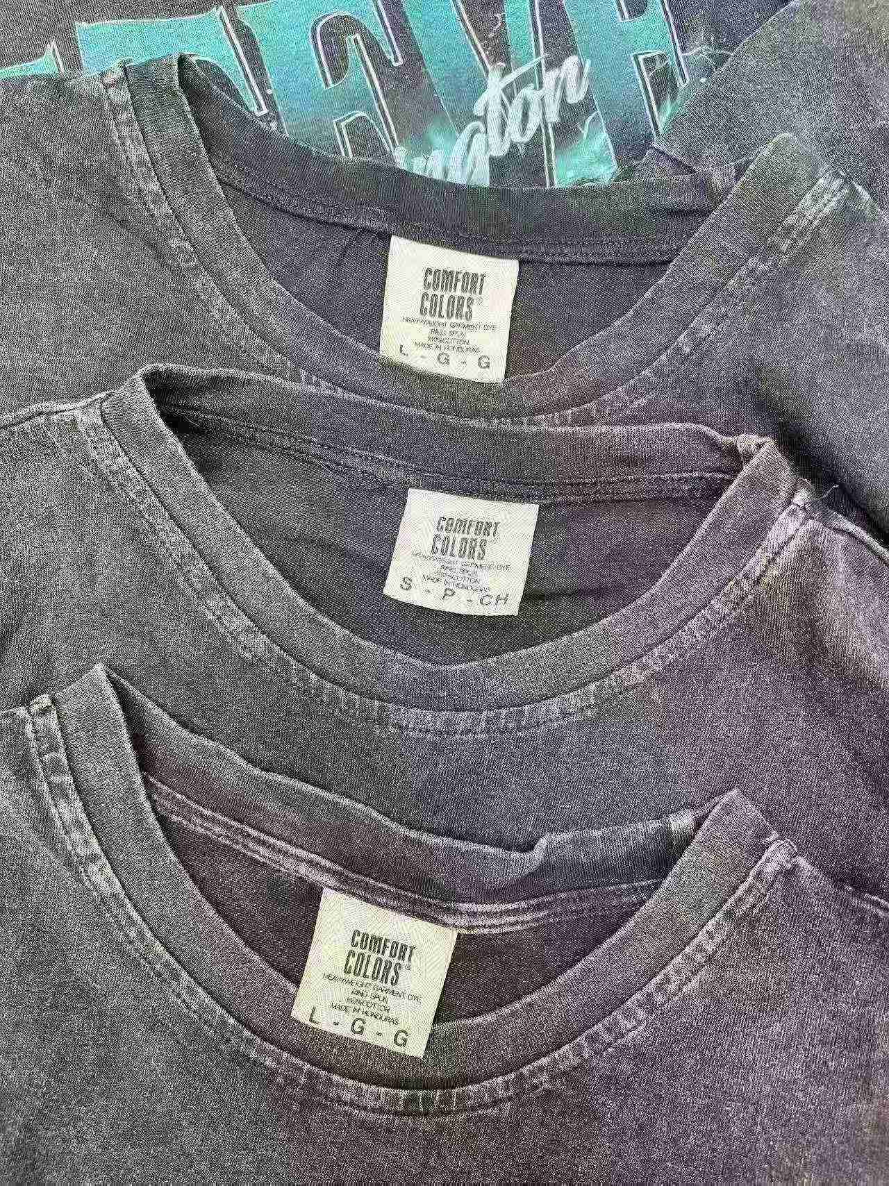 Kaos Lengan Pendek Pria Katun Hitam Vintage Distres, Total 4181 Potong - Image 7