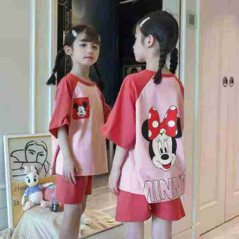 220 Bộ đồ ngủ trẻ em gái mùa hè chất liệu bông họa tiết công chúa hoạt hình - Image 7