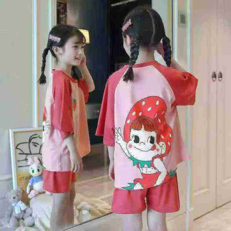 220 Bộ đồ ngủ trẻ em gái mùa hè chất liệu bông họa tiết công chúa hoạt hình - Image 8