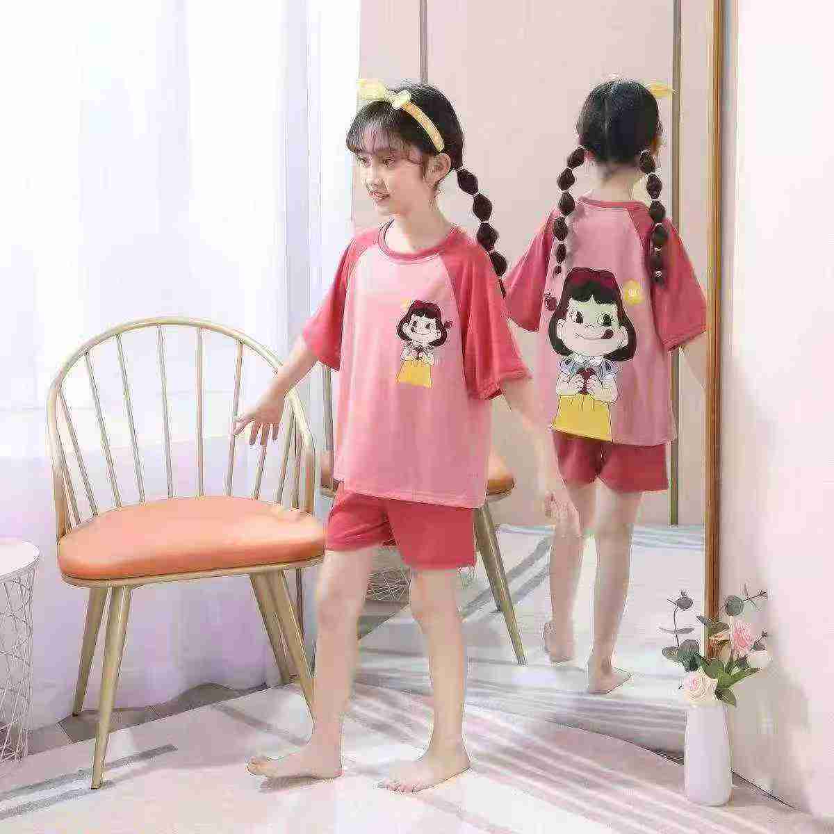 220 Bộ đồ ngủ trẻ em gái mùa hè chất liệu bông họa tiết công chúa hoạt hình - Image 9