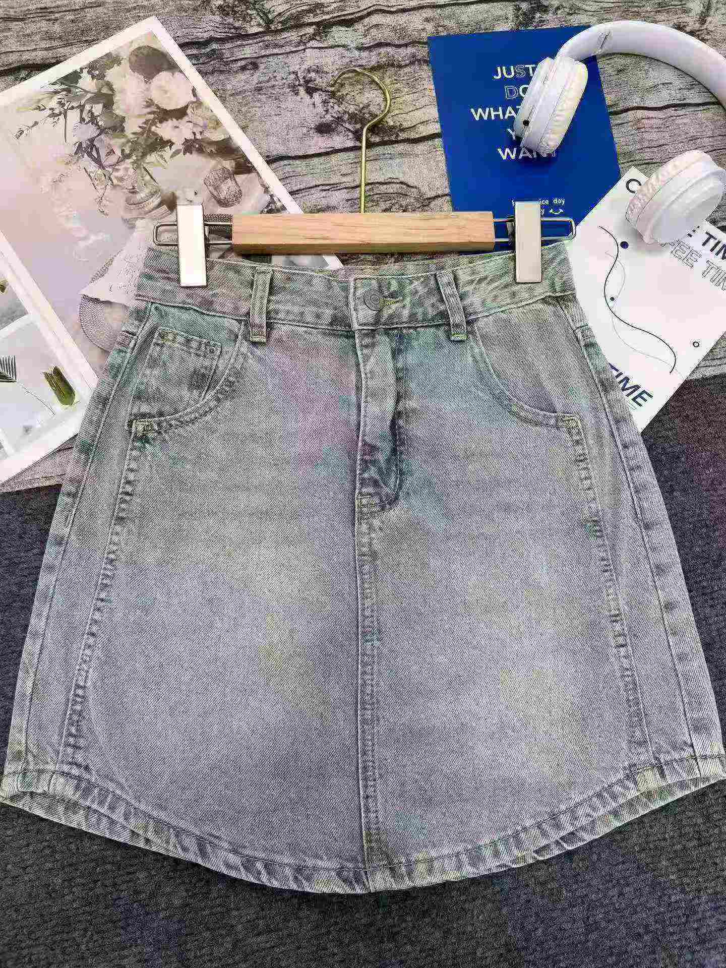 270 Piezas Nuevas Faldas Cortas Vaqueras de Cintura Alta de Línea A para Mujeres - Image 5