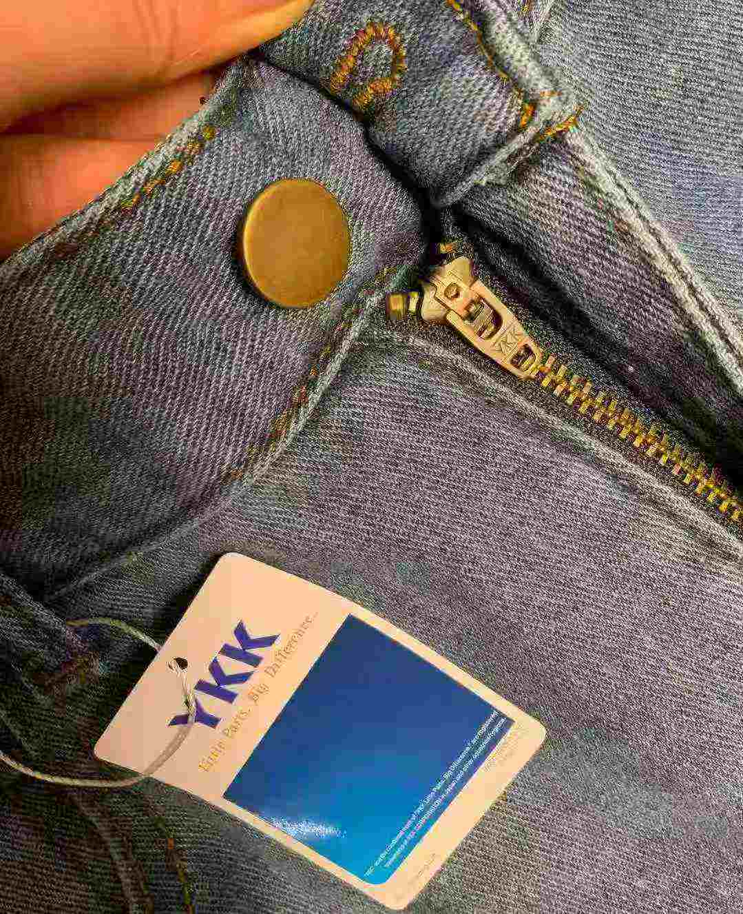 Jeans évasés amples d'été pour homme, style High Street américain délavé à motif éclair, 225 pièces - Image 4