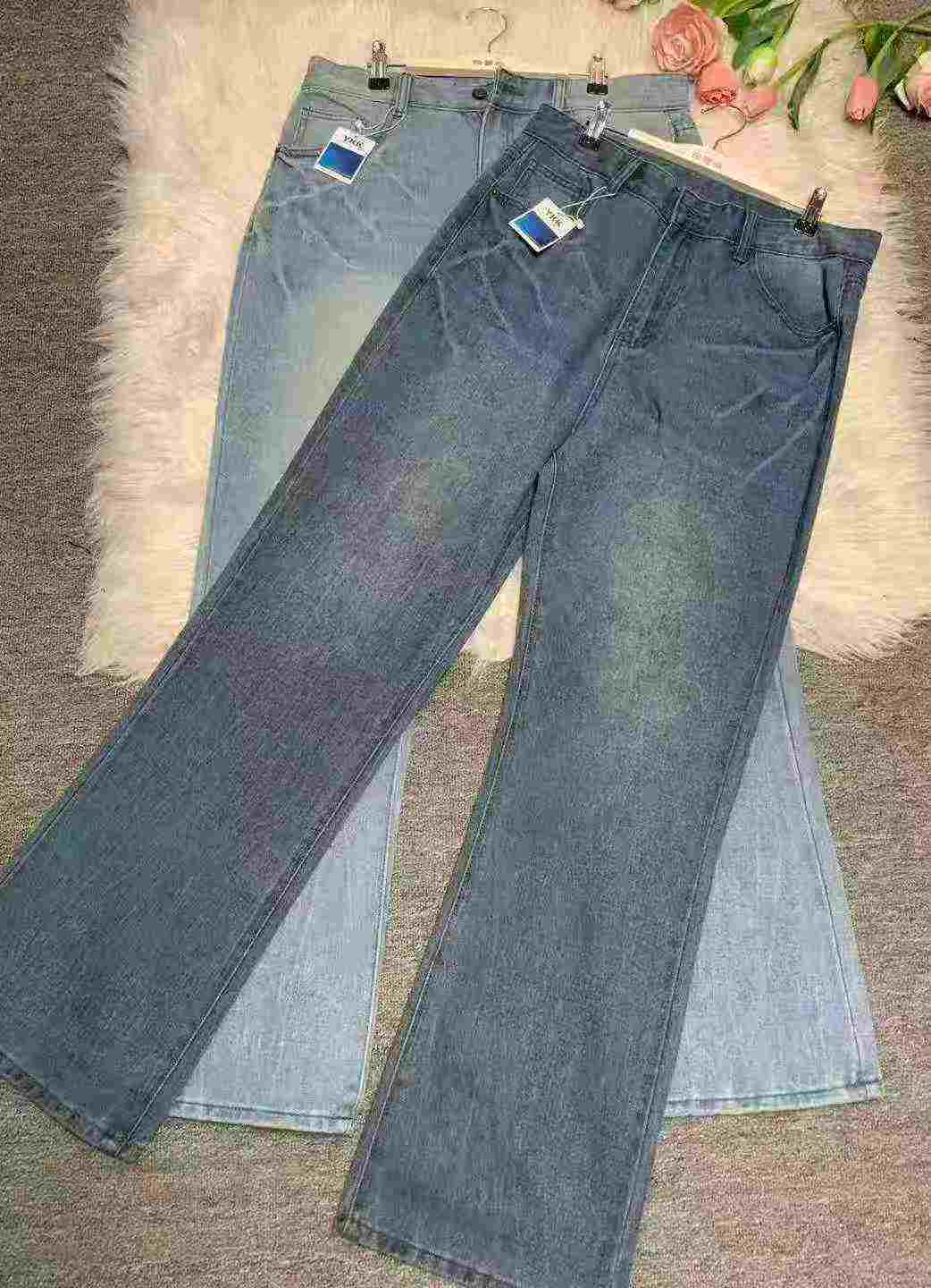 Jeans évasés amples d'été pour homme, style High Street américain délavé à motif éclair, 225 pièces - Image 6