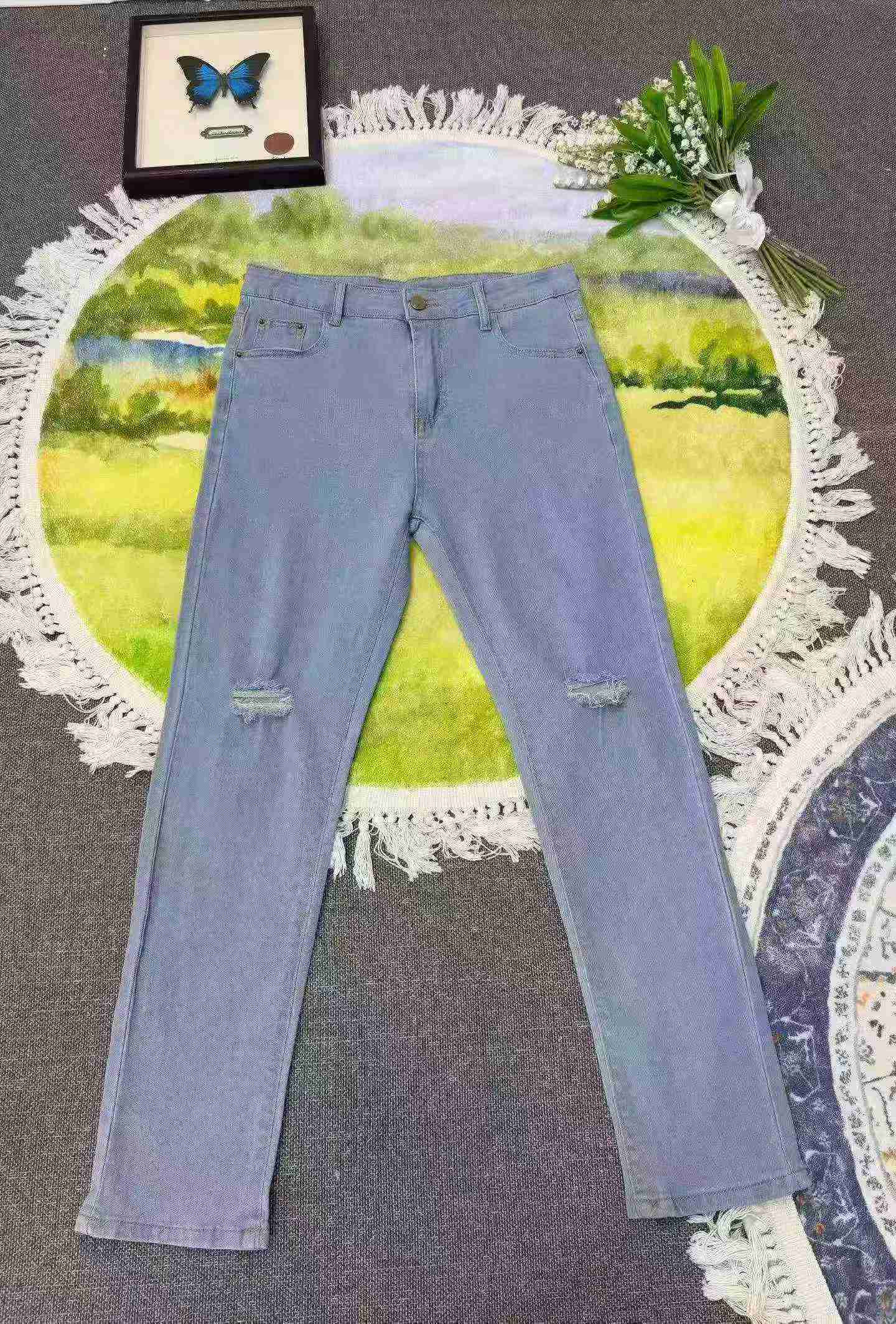 2780 dona yuqori cho'ziluvchan yuqori belli tor jinsi shimlar - Image 2