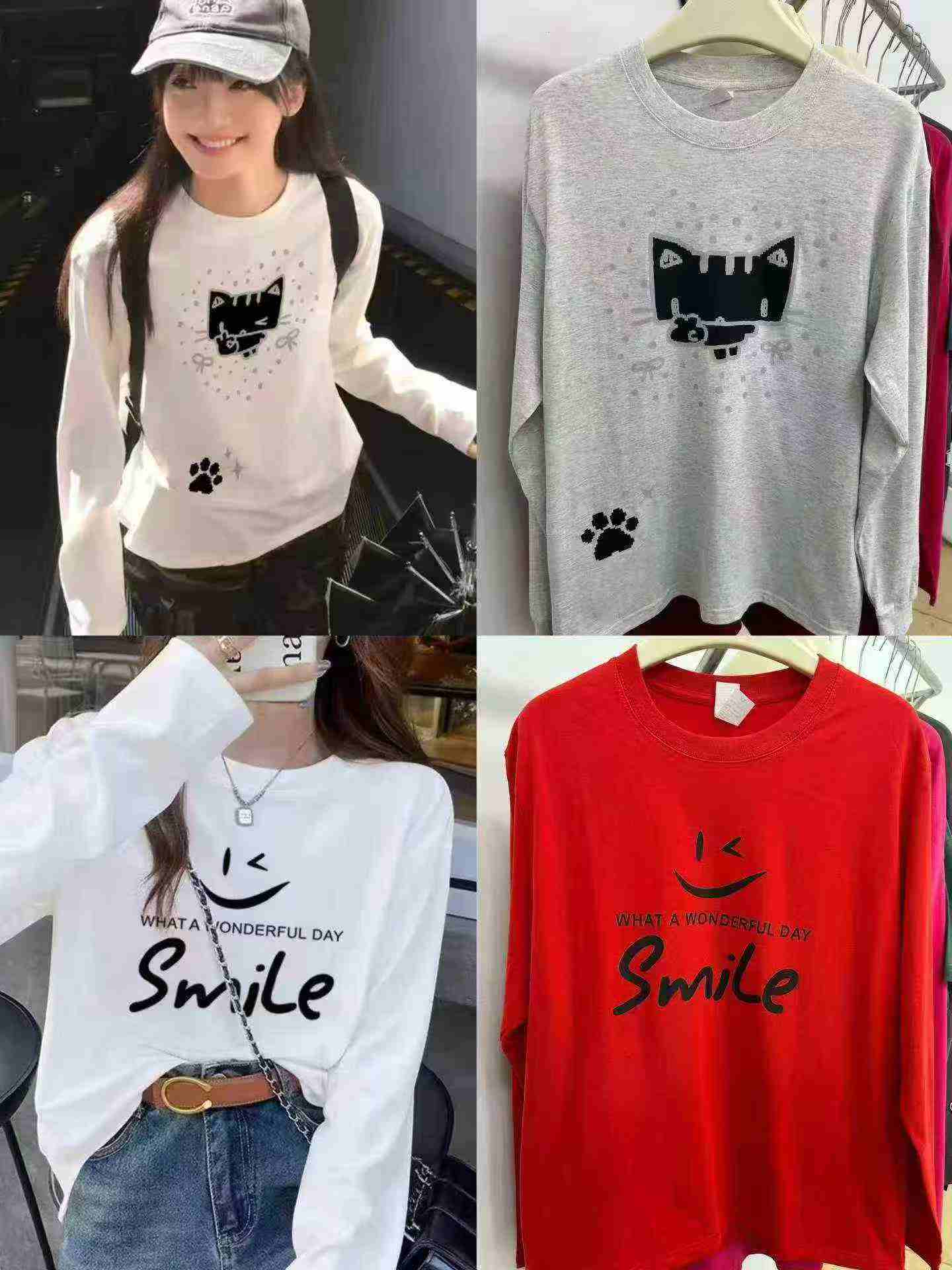 1000 Buah Kaos Lengan Panjang Leher Bulat Katun Wanita - Image 5