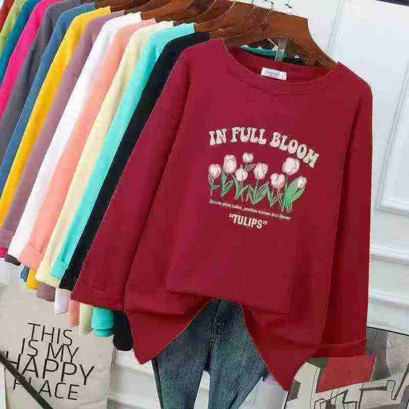 1000 Buah Kaos Lengan Panjang Leher Bulat Katun Wanita - Image 7