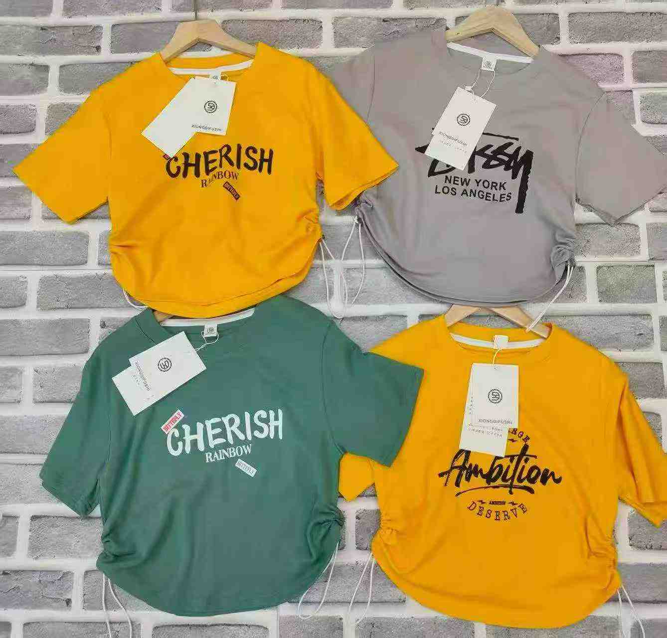 About 400 Pcs Cotton Sexy Drawstring Short Sleeve T-Shirts - Image 2