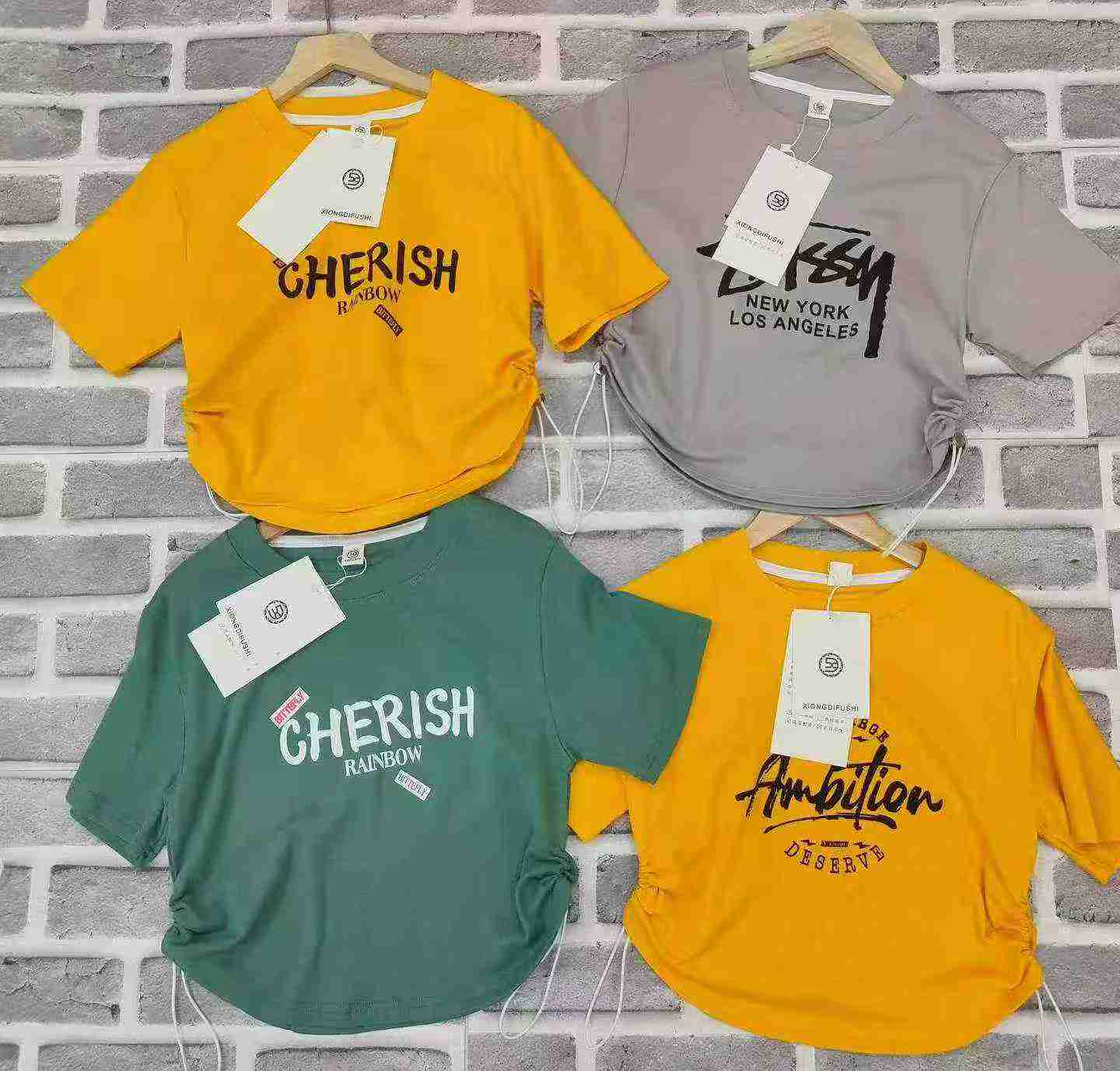 About 400 Pcs Cotton Sexy Drawstring Short Sleeve T-Shirts - Image 4