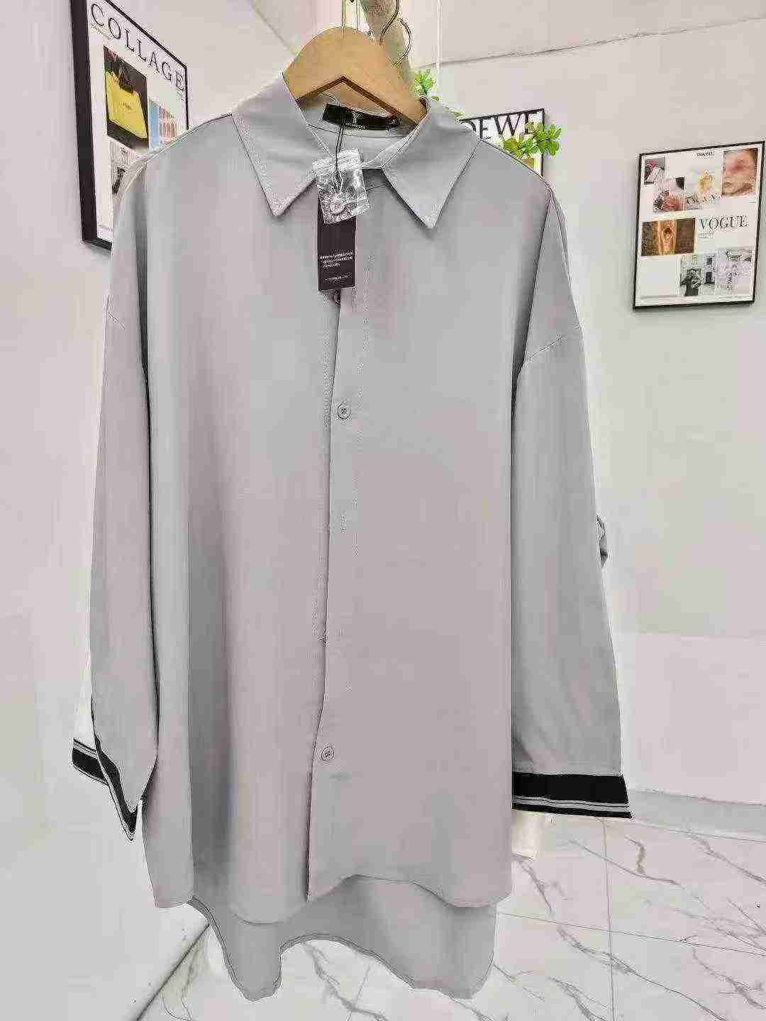 194件嘻哈風格男裝長袖襯衫，獨立包裝，尺碼S-5XL - Image 4