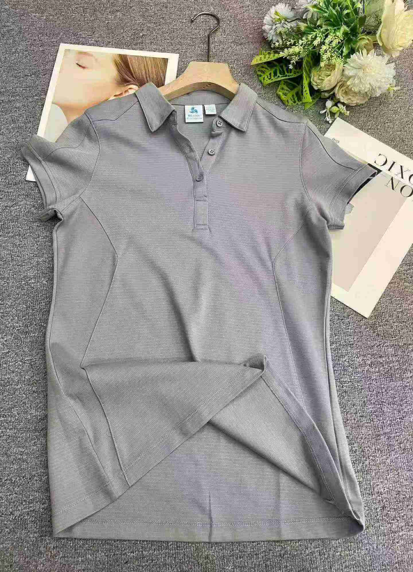1134 Pieces Solid Color Short Sleeve Lapel Polo Shirts - Image 3