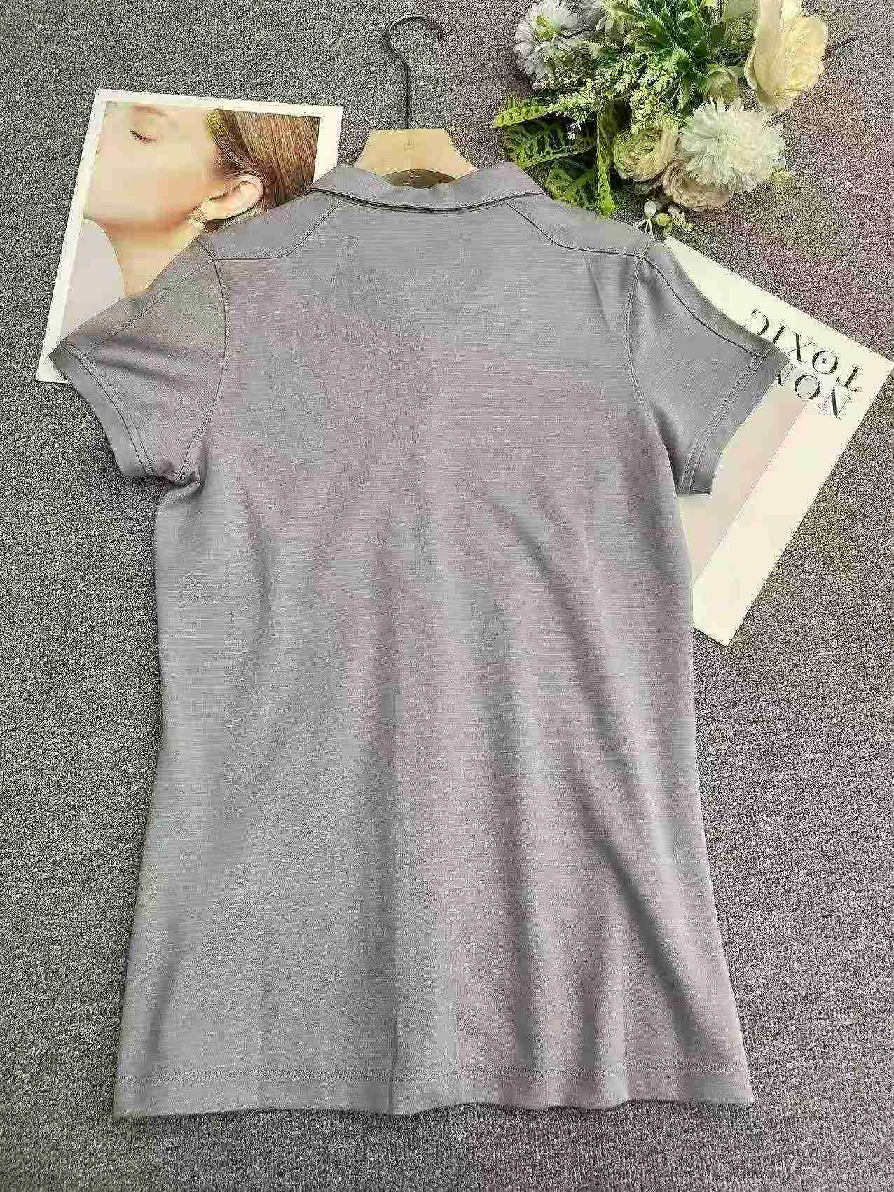 1134 Pieces Solid Color Short Sleeve Lapel Polo Shirts - Image 4