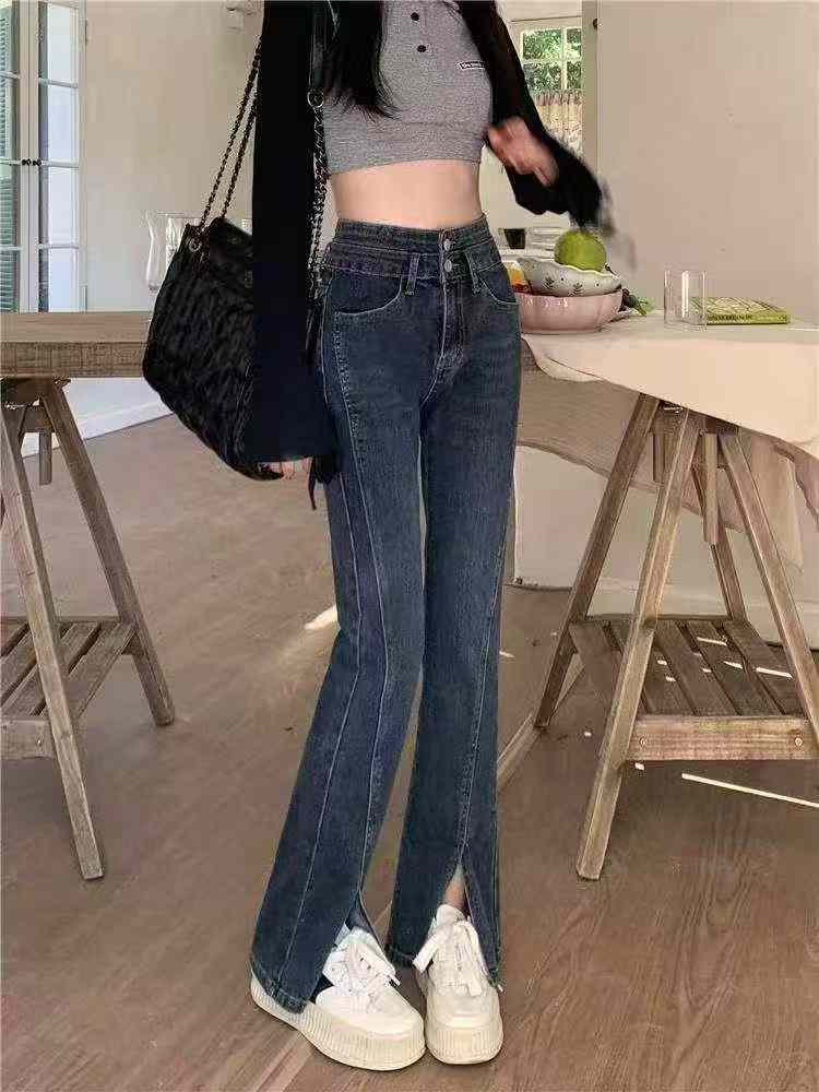 New Spring Summer Vintage Split High Waist Flared Jeans, About 320 Pcs - Image 5