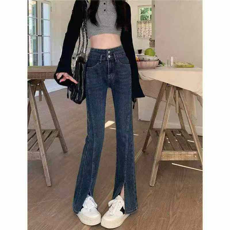 New Spring Summer Vintage Split High Waist Flared Jeans, About 320 Pcs - Image 6