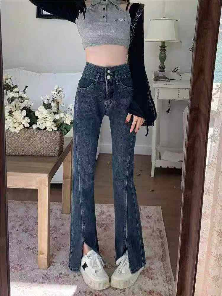 New Spring Summer Vintage Split High Waist Flared Jeans, About 320 Pcs - Image 8