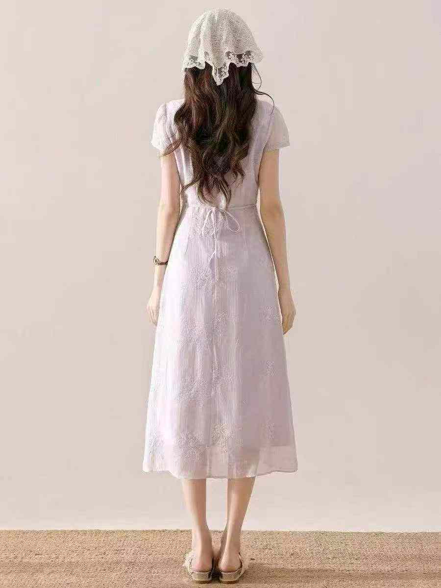 4100 Pcs New Summer Embroidered Slim Long Dress - Image 2