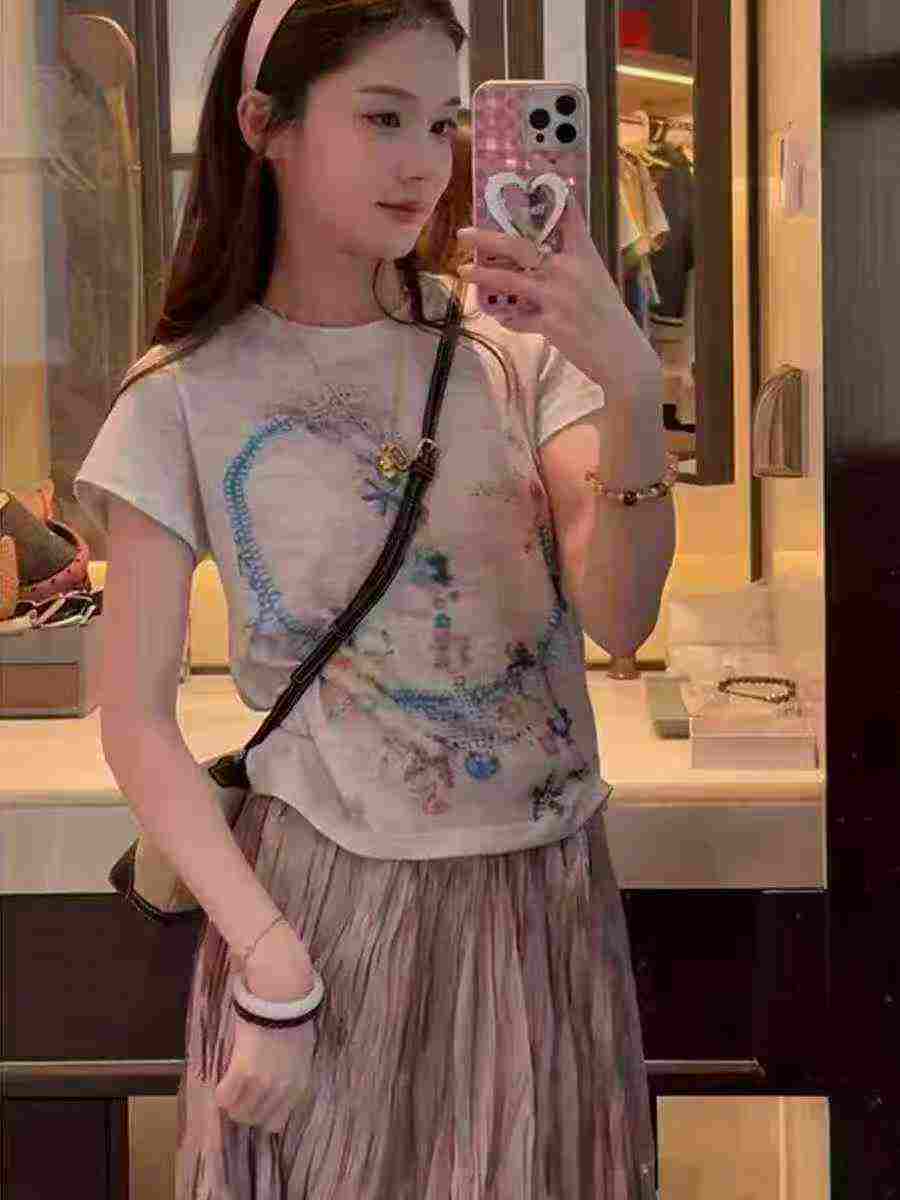 192 Pieces Mesh Eye Print Sexy Regular Shoulder T-Shirts - Image 4