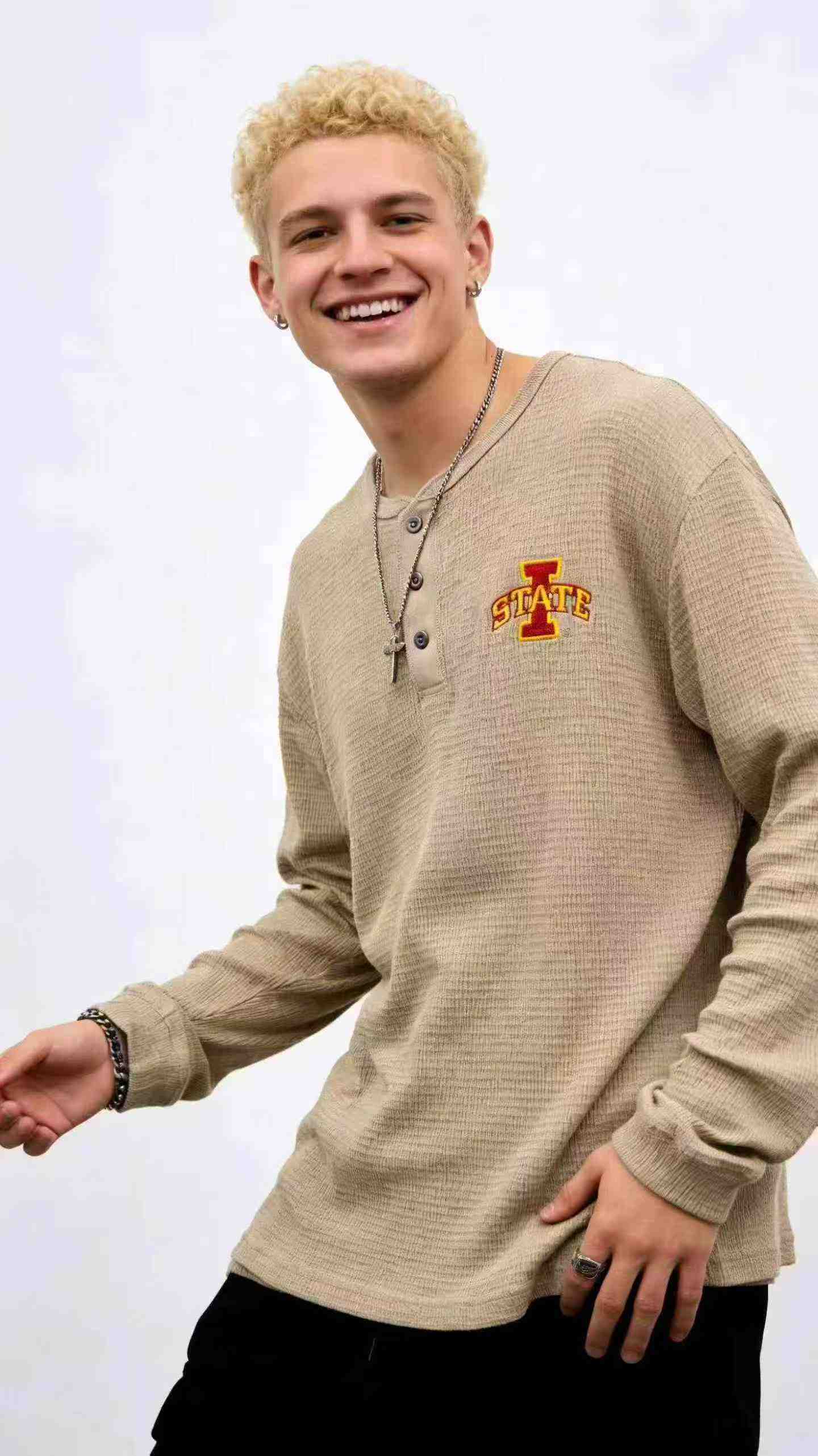 320 Pieces Foreign Trade Brand Men's Pure Cotton Waffle Tops - Image 3