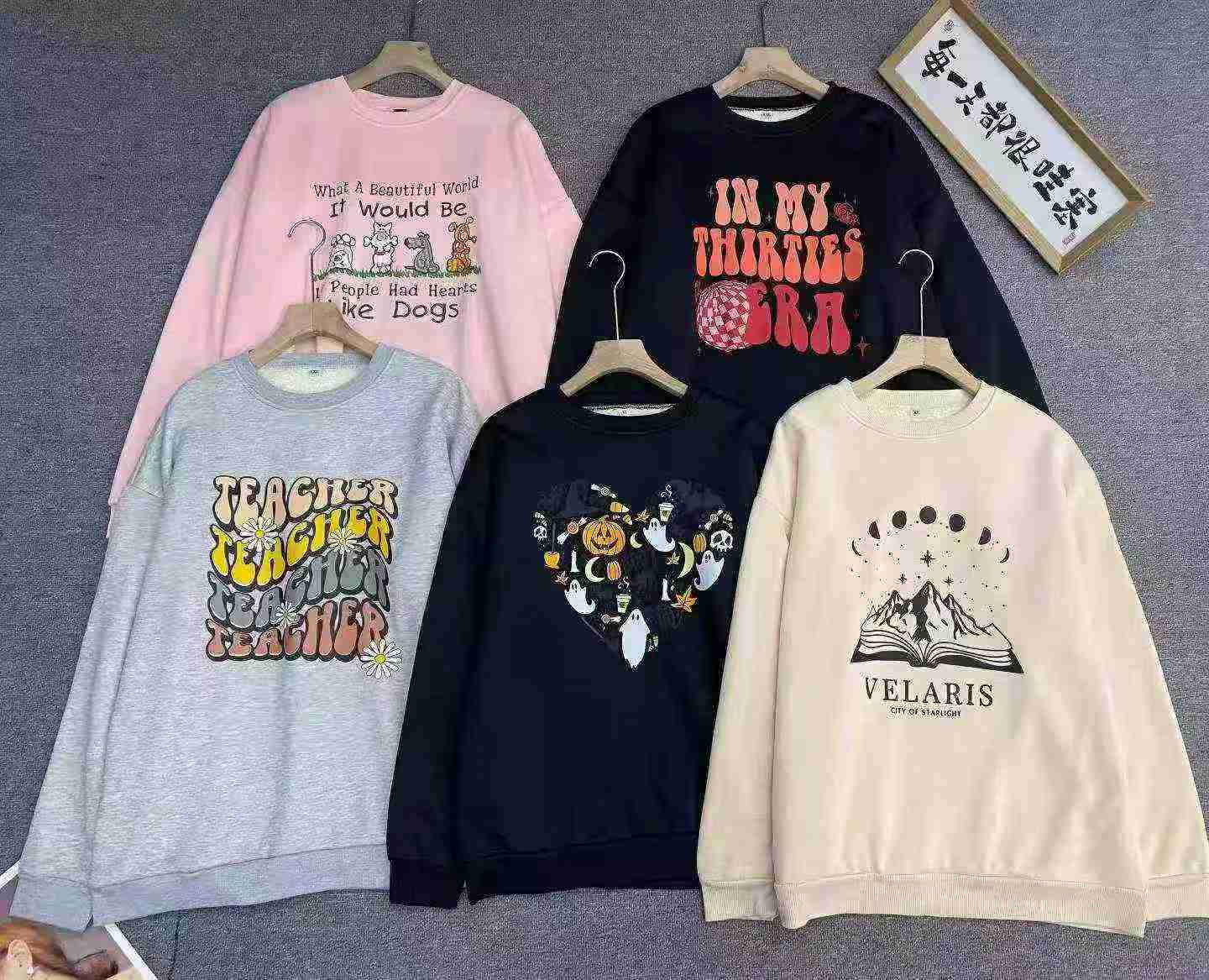 Large Size Thickened Fleece Casual Loose Sweatshirts 1163 Pieces - Image 5