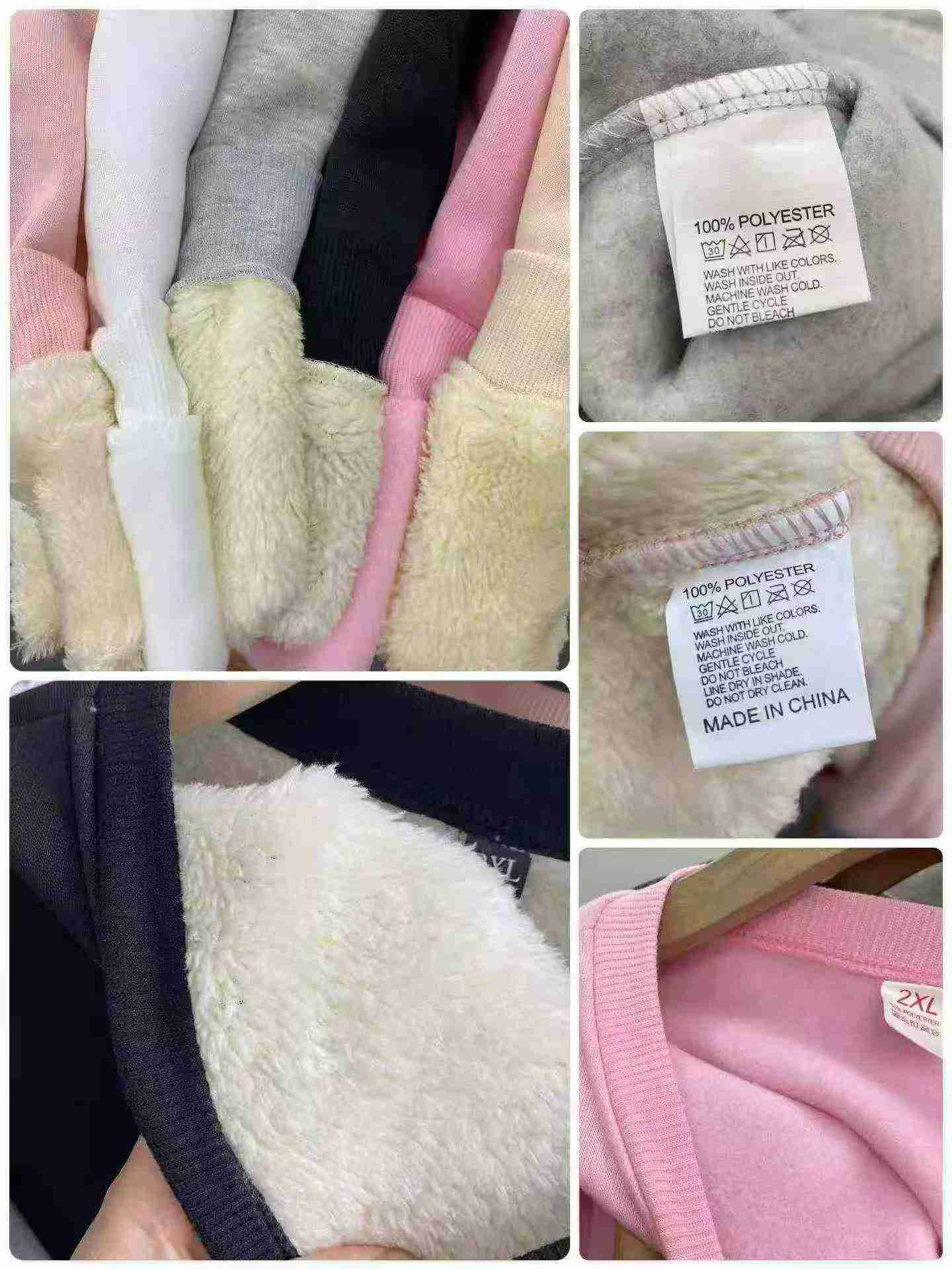 Large Size Thickened Fleece Casual Loose Sweatshirts 1163 Pieces - Image 7