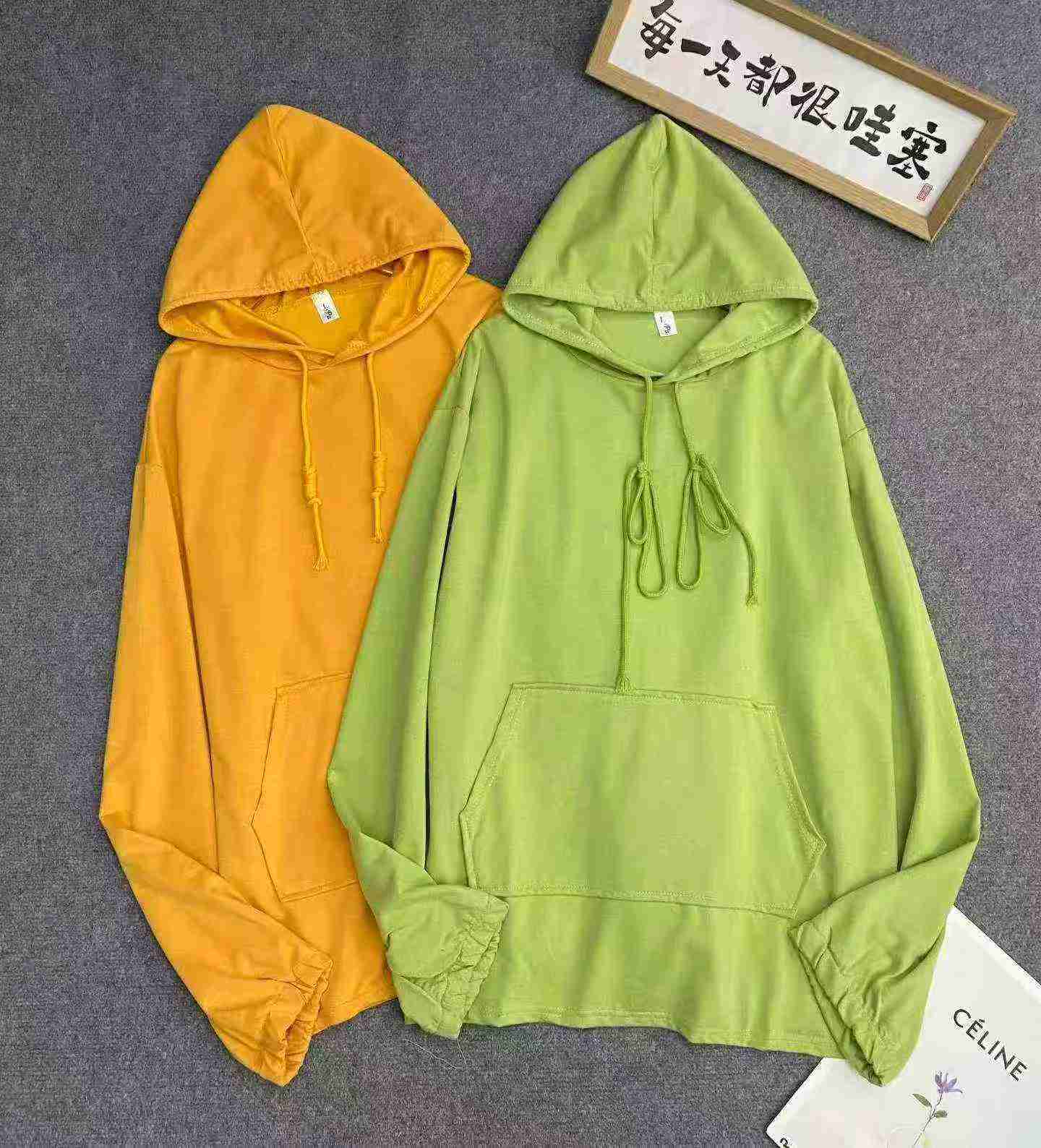 223pcs Cotton Mid-length Loose Hoodies - Image 4