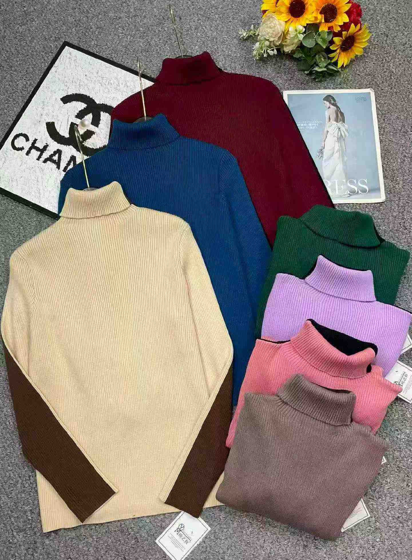 Winter Thick Color-block Reversible High-neck Pullover Sweater 575 Pcs - Image 2