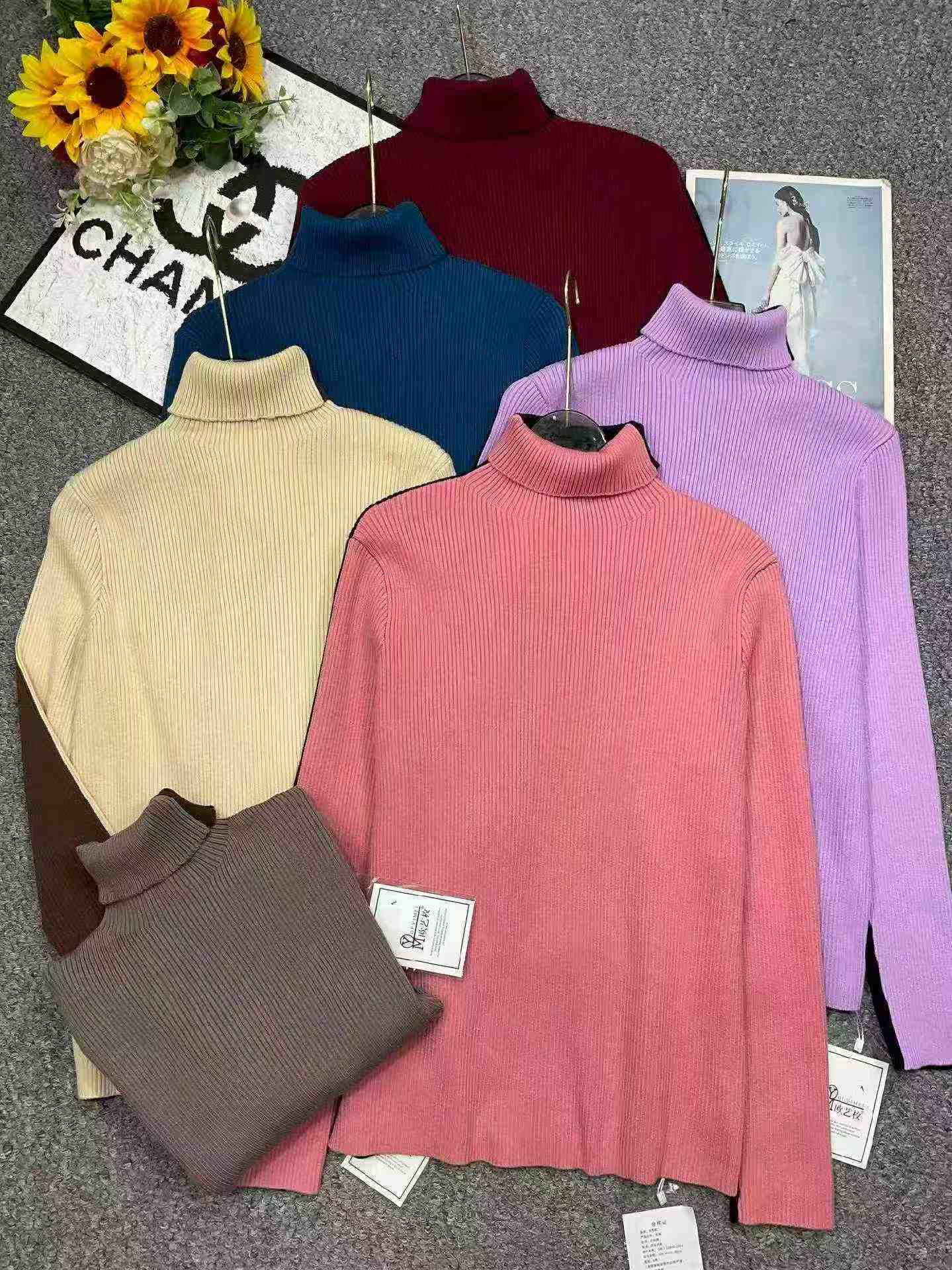 Winter Thick Color-block Reversible High-neck Pullover Sweater 575 Pcs - Image 3