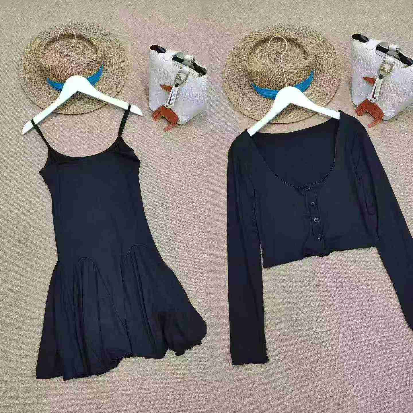202 Sets Sexy Petite Spaghetti Strap Dress & Coat Two Piece Set - Image 4