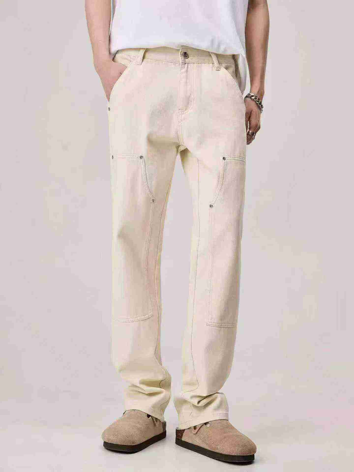 238 Pcs Men's American Workwear Washed Cotton Loose Straight Jeans - Image 6