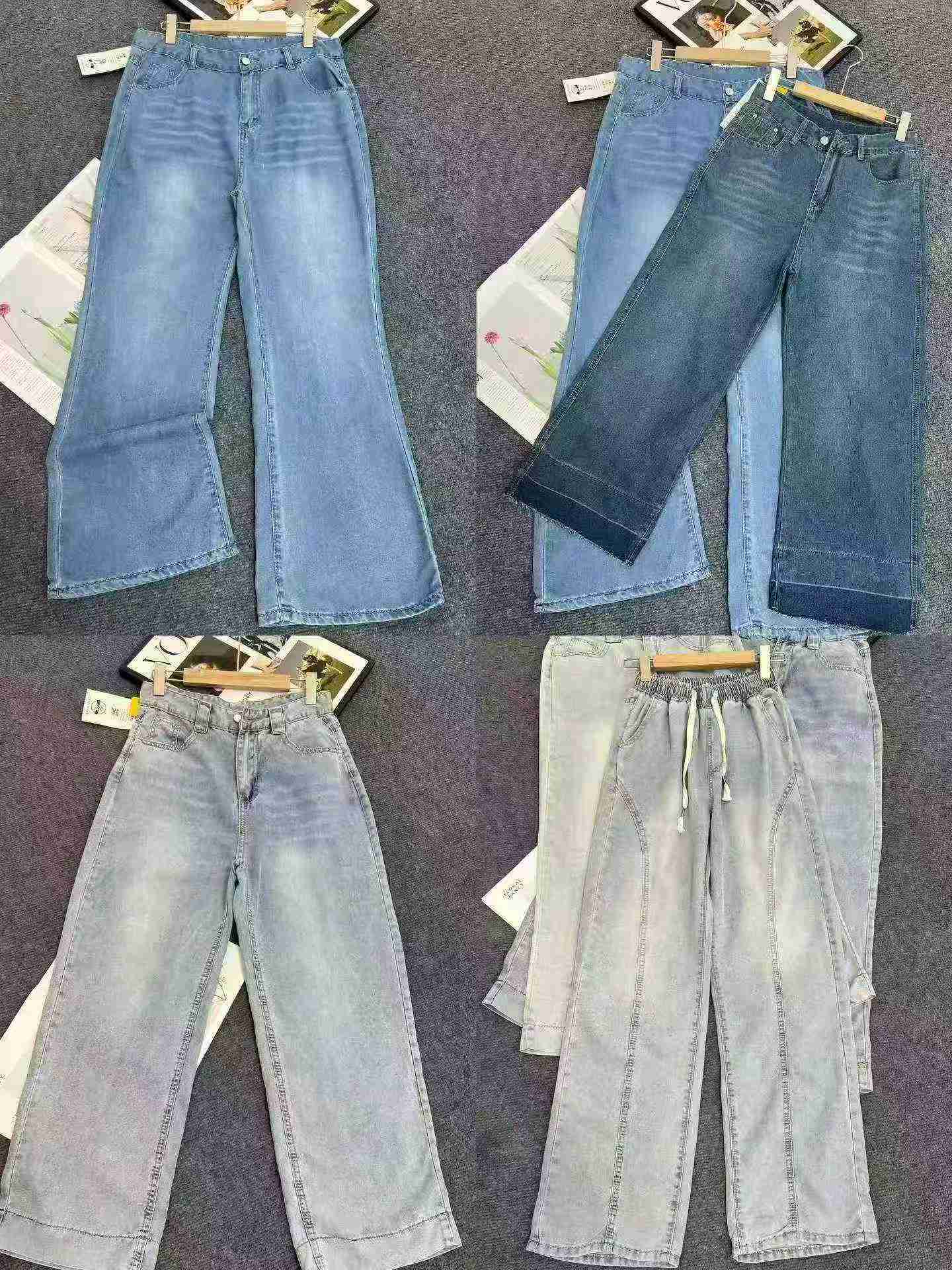 Women's Summer Thin Tencel Wide Leg Denim Jeans 300PCS Stock - Image 6