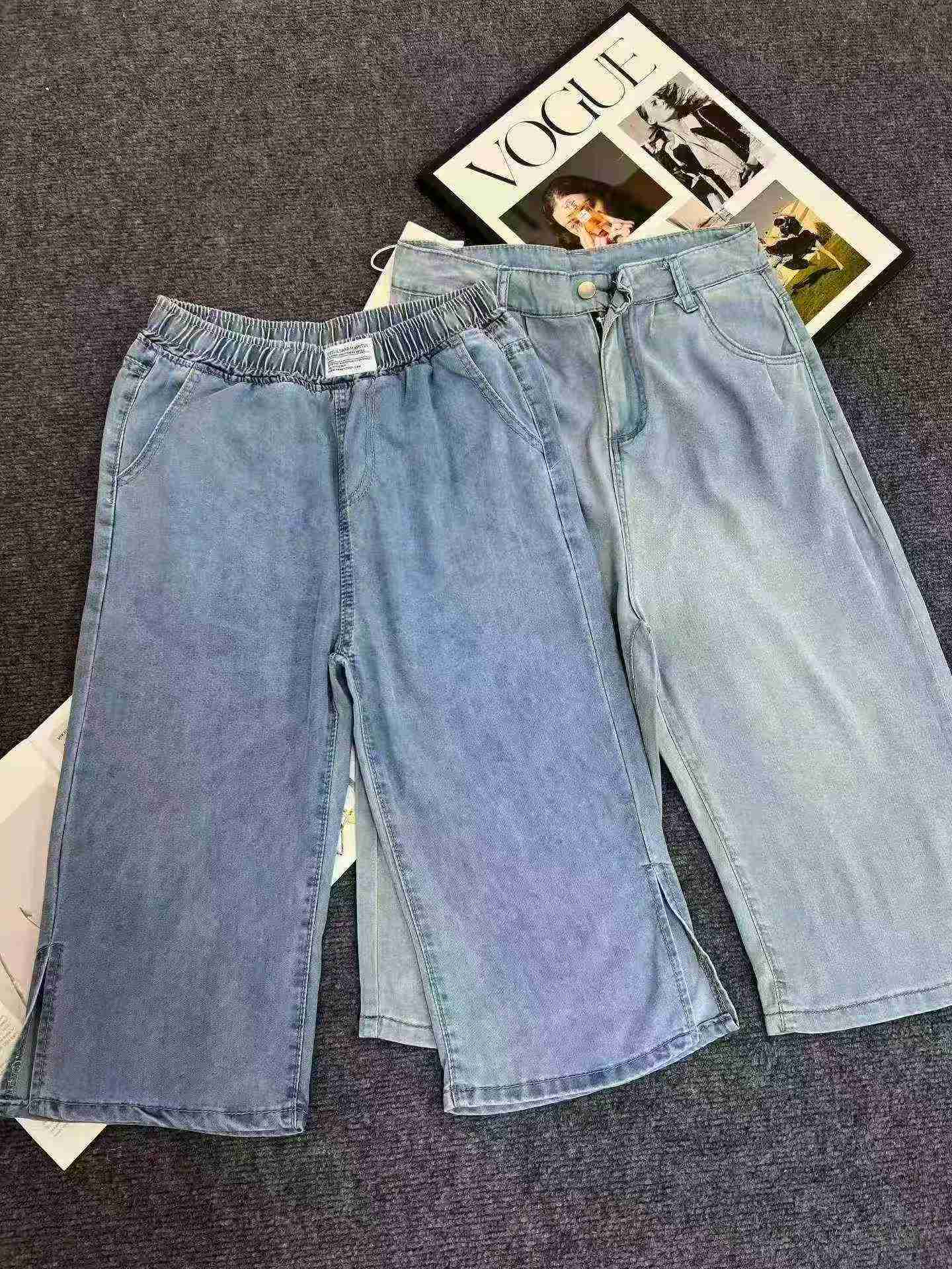 Women's Thin Tencel Cropped Wide Leg Jeans 200PCS Whole Clearance - Image 6